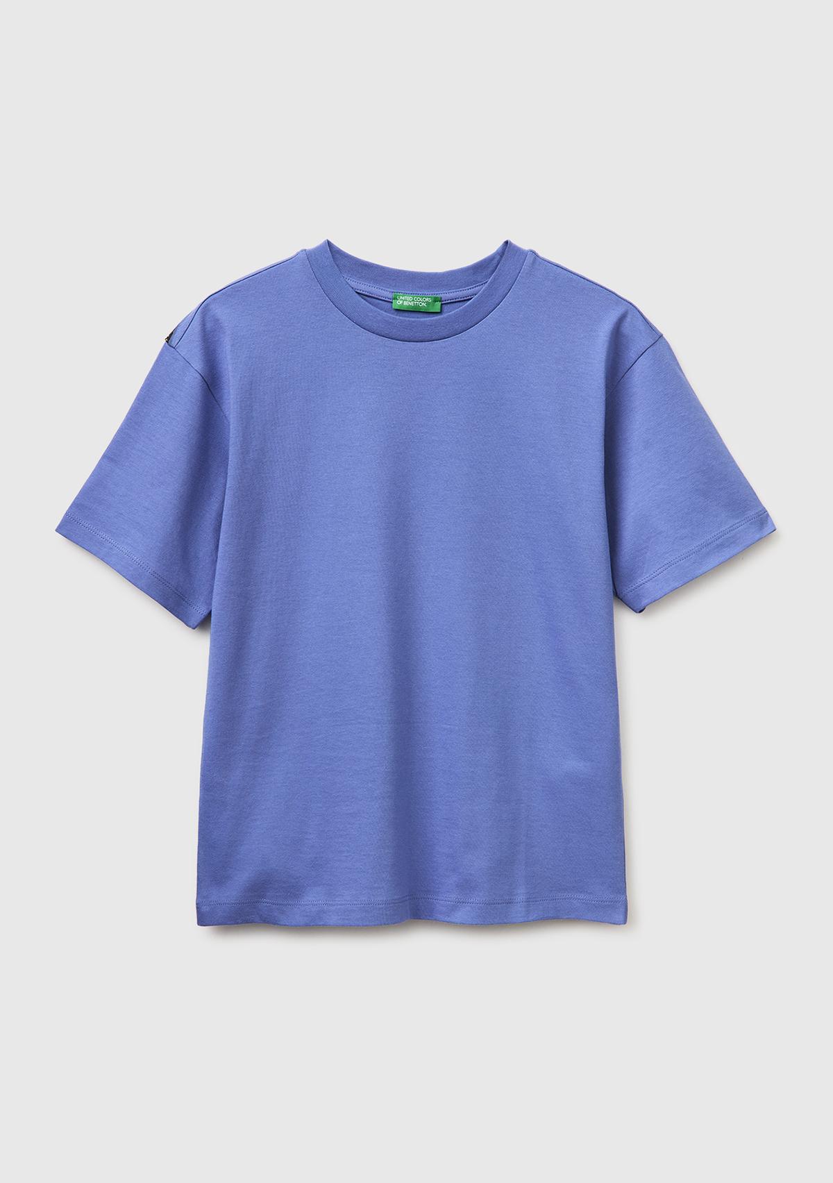 Erkek Çocuk Havacı Mavi Baskılı Bisiklet Yaka Kısa Kollu T-Shirt