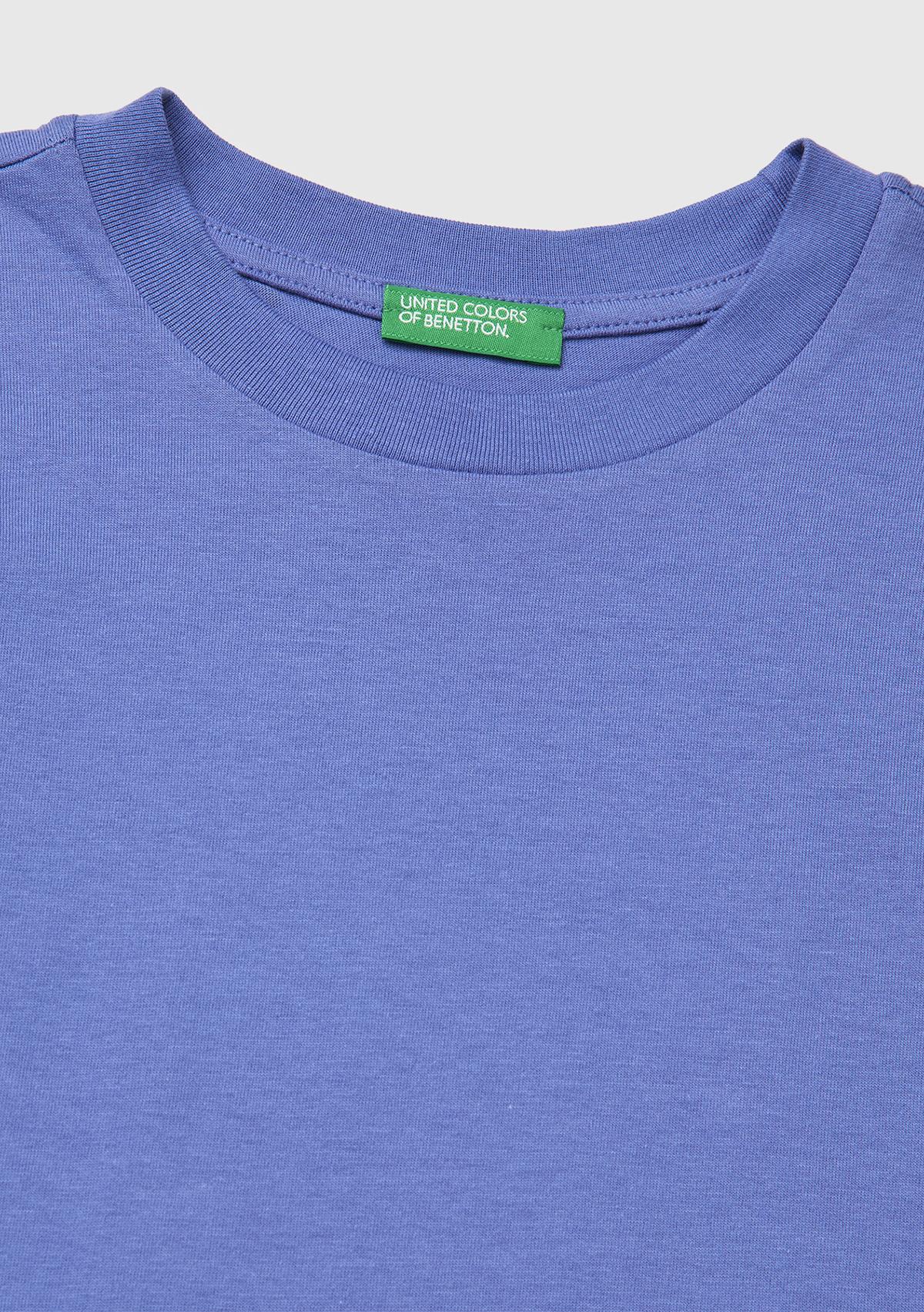 Erkek Çocuk Havacı Mavi Baskılı Bisiklet Yaka Kısa Kollu T-Shirt