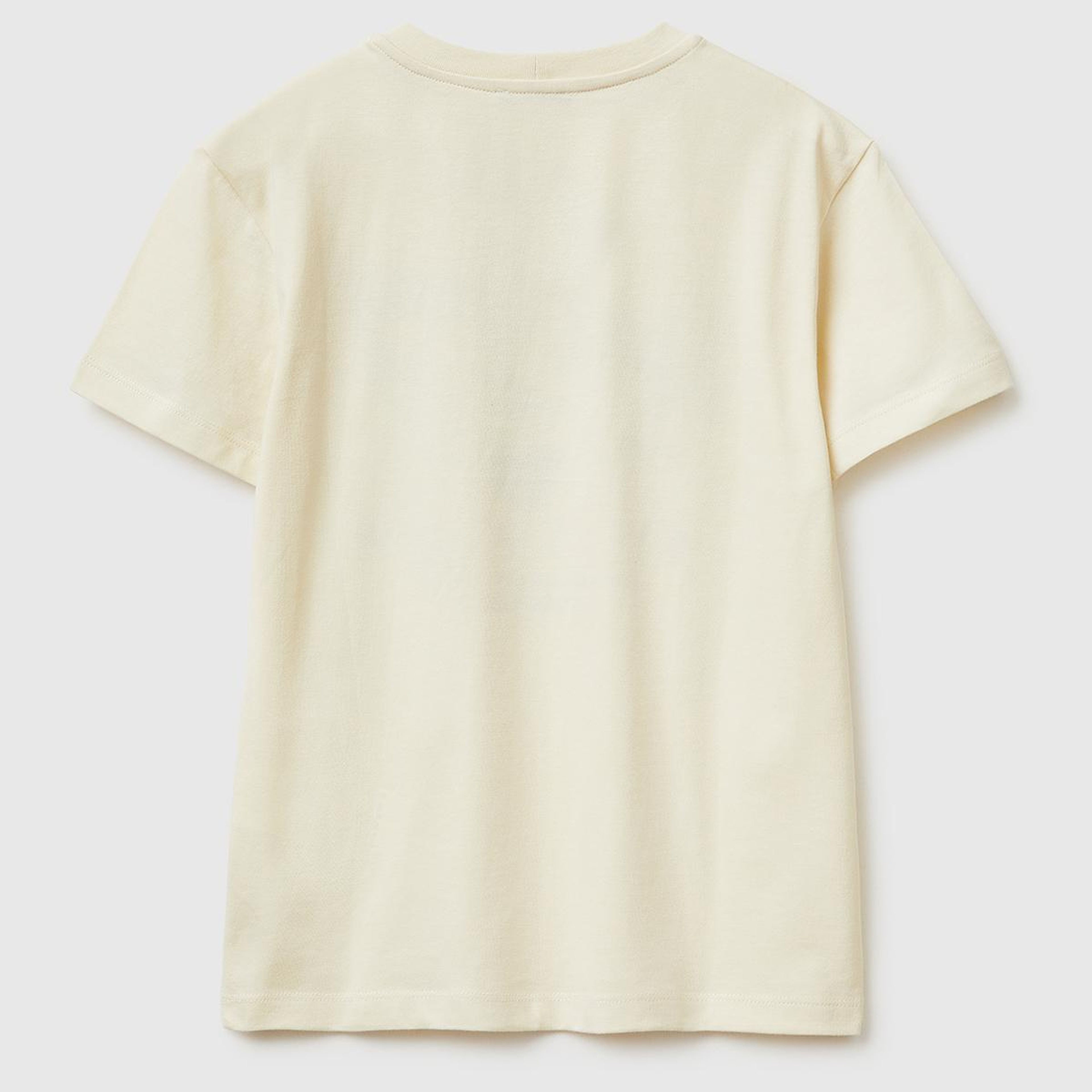 Erkek Çocuk Krem Tema Baskılı Rahat Kalıp Bisiklet Yaka T-Shirt