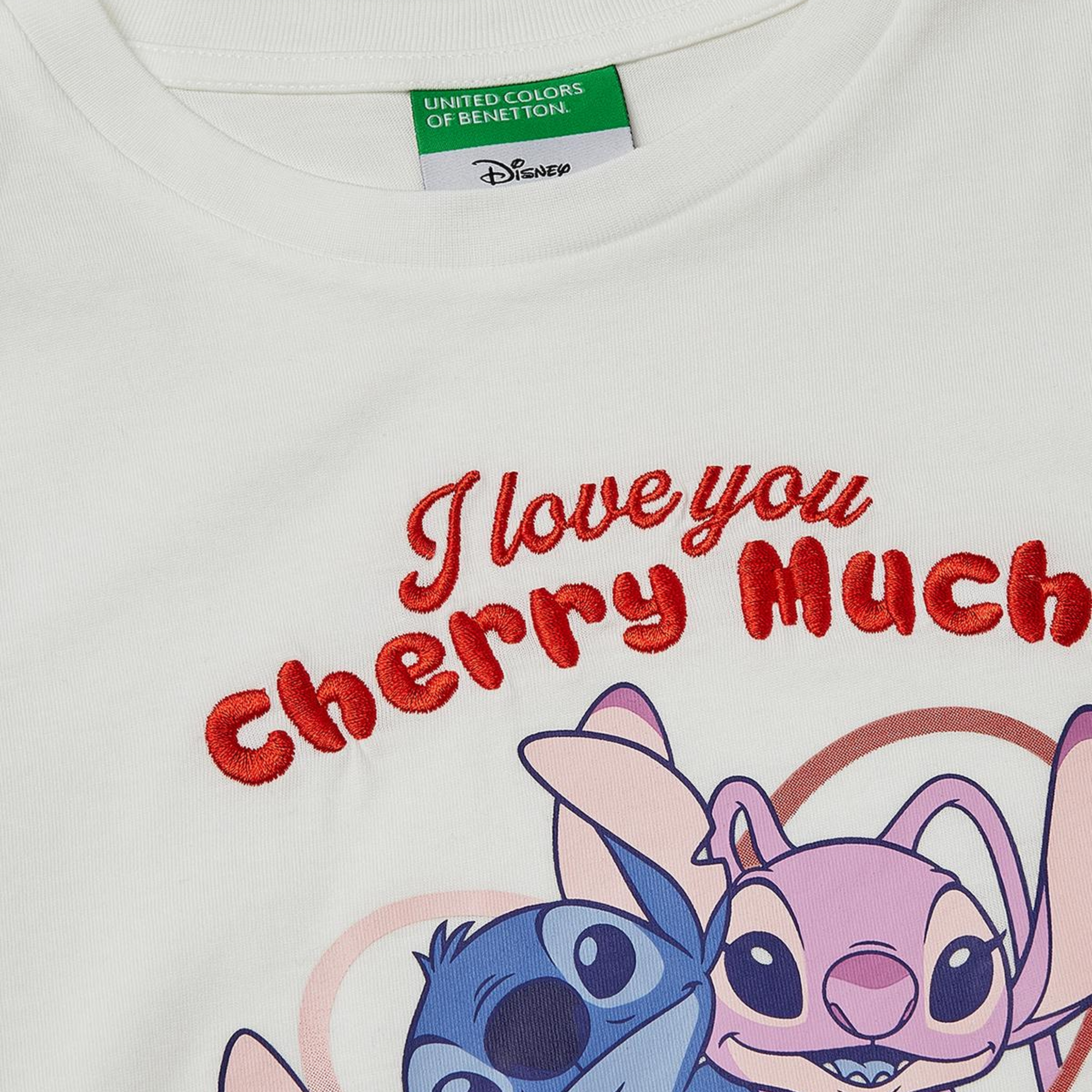 Kız Çocuk Beyaz Su Bazlı Baskılı İşlemeli Kolu Logo Detaylı Boxy Fit T-Shirt