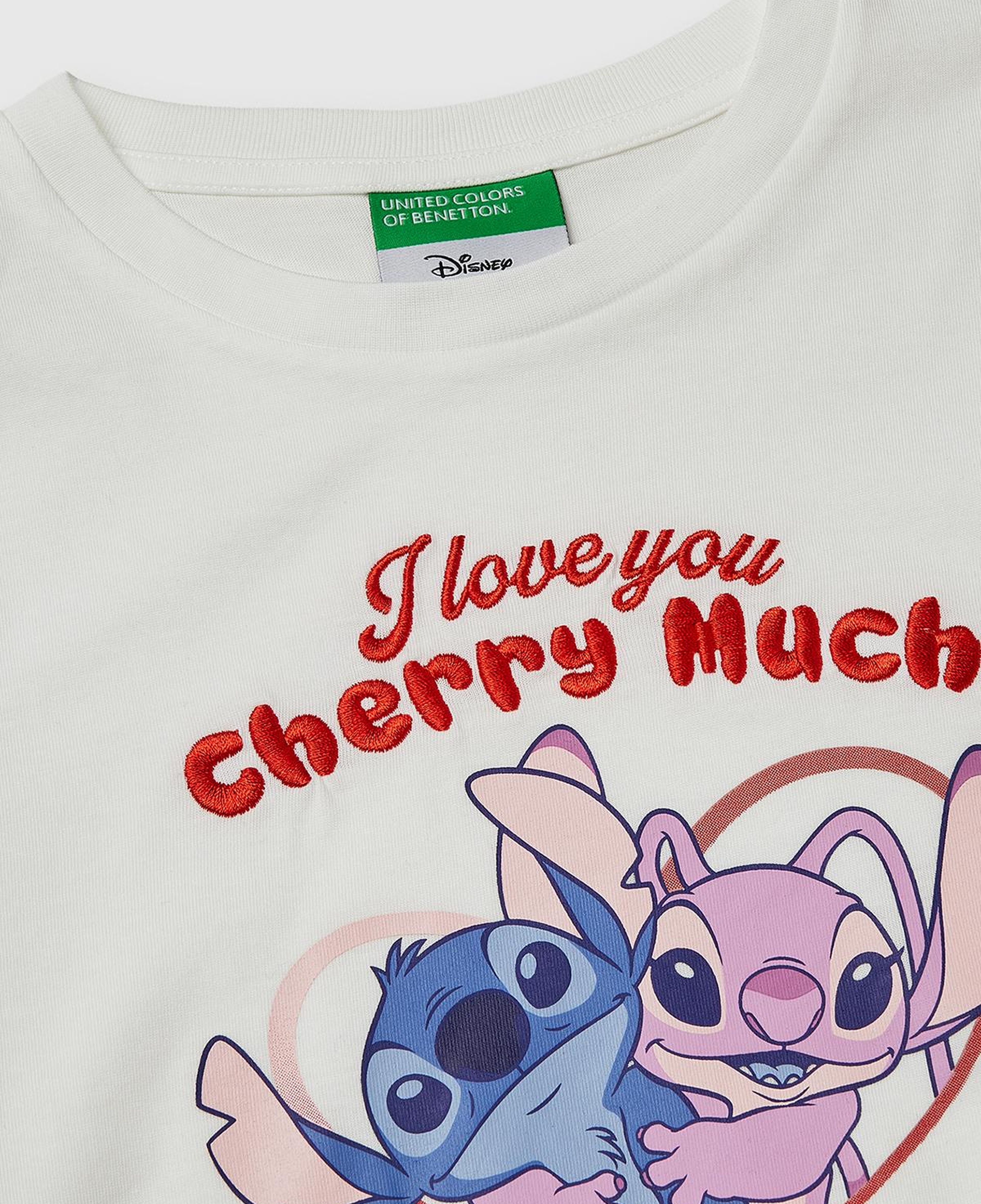 Kız Çocuk Beyaz Su Bazlı Baskılı İşlemeli Kolu Logo Detaylı Boxy Fit T-Shirt