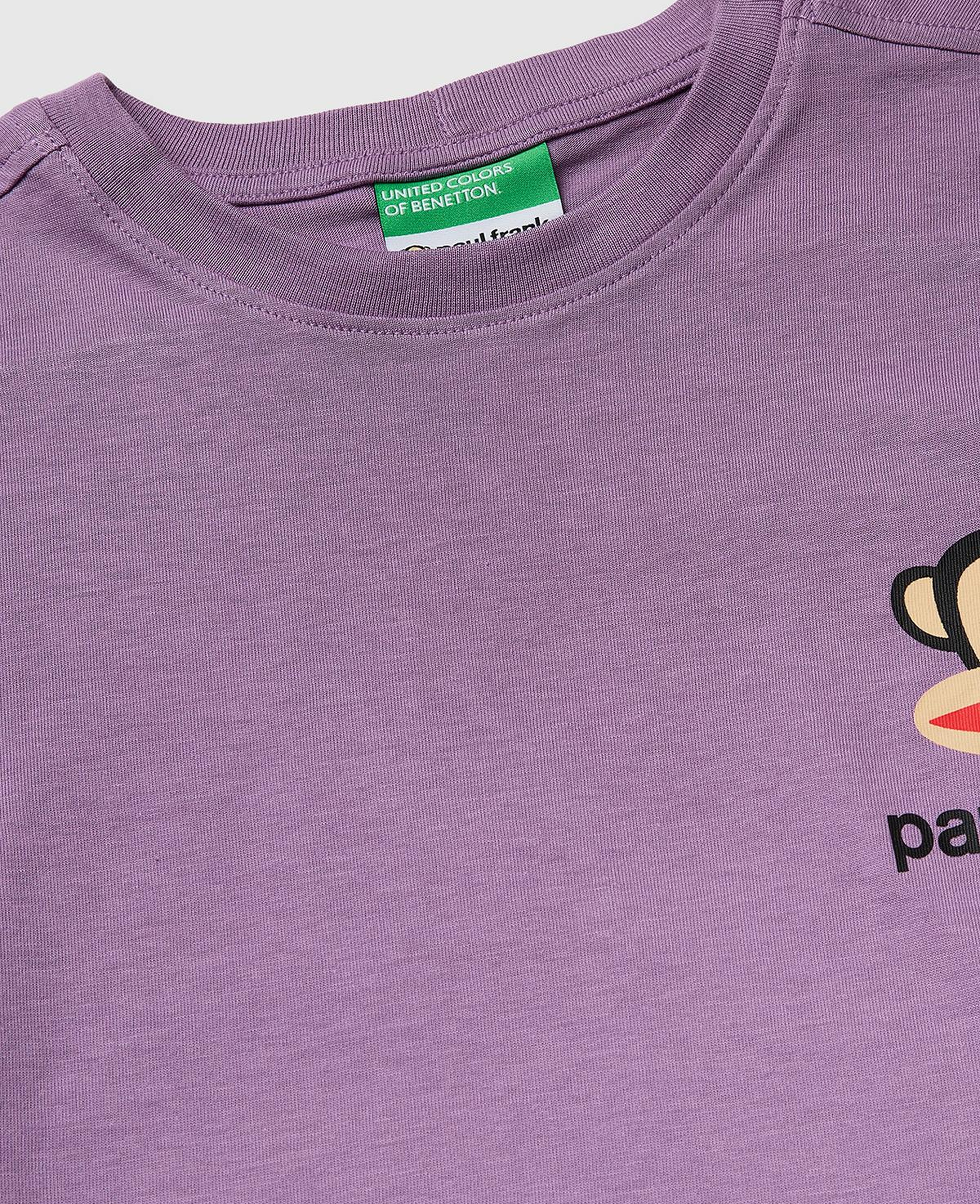 Erkek Çocuk Lavanta Önü ve Arkası Baskılı Etek Ucu Logolu Bisiklet Yaka T-Shirt