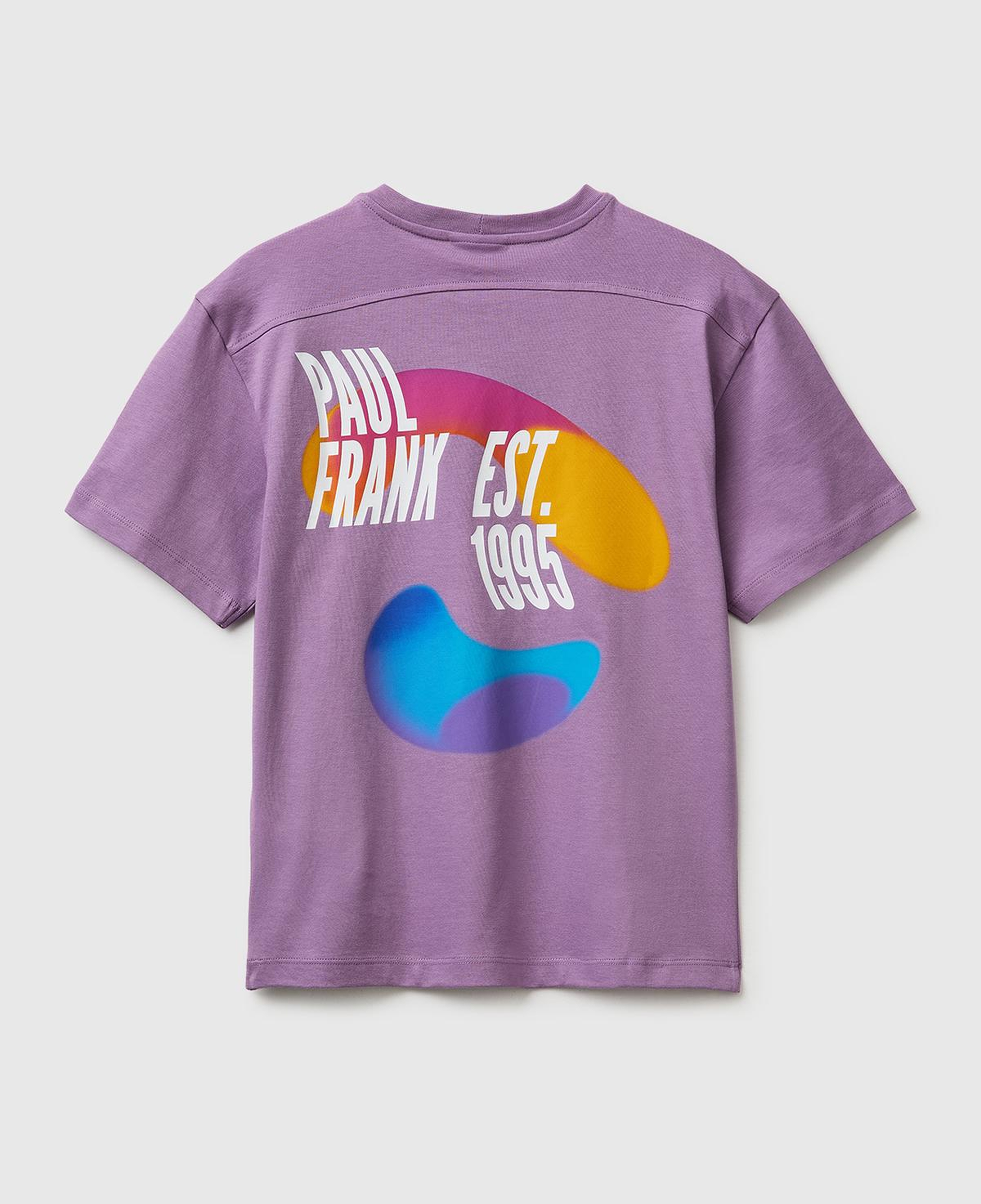 Erkek Çocuk Lavanta Önü ve Arkası Baskılı Etek Ucu Logolu Bisiklet Yaka T-Shirt