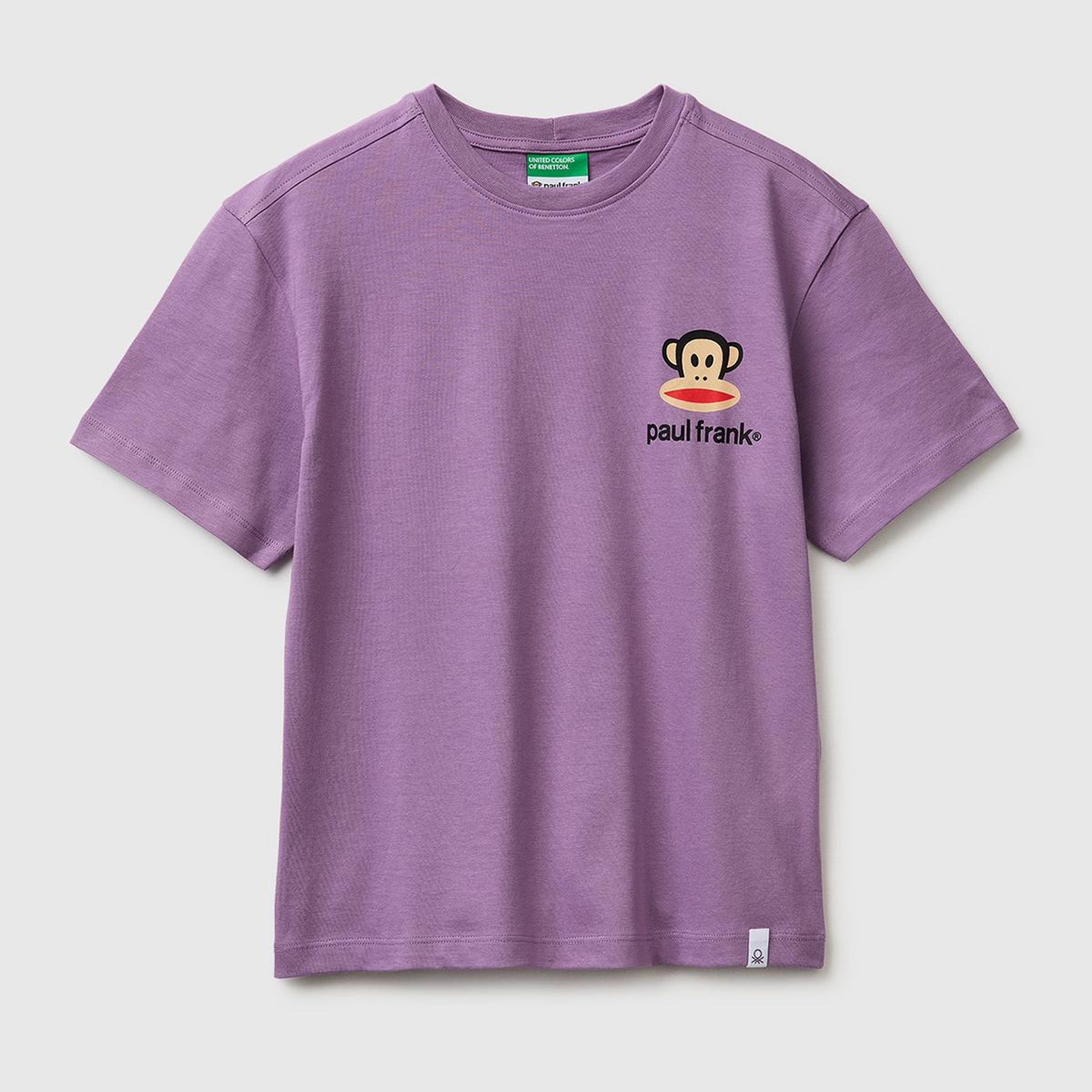 Erkek Çocuk Lavanta Önü ve Arkası Baskılı Etek Ucu Logolu Bisiklet Yaka T-Shirt