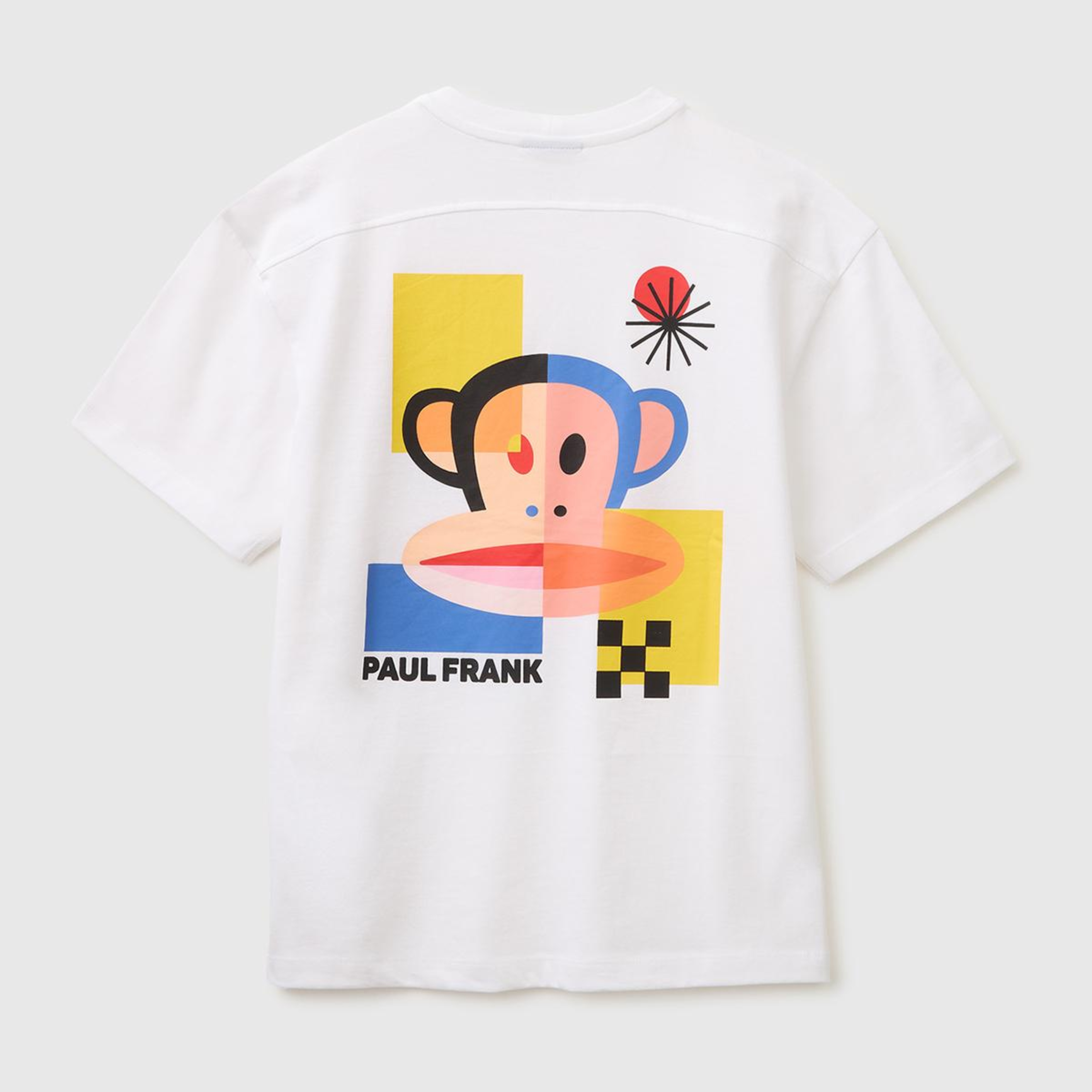 Erkek Çocuk Beyaz Önü ve Arkası Baskılı Etek Ucu Logolu Bisiklet Yaka T-Shirt