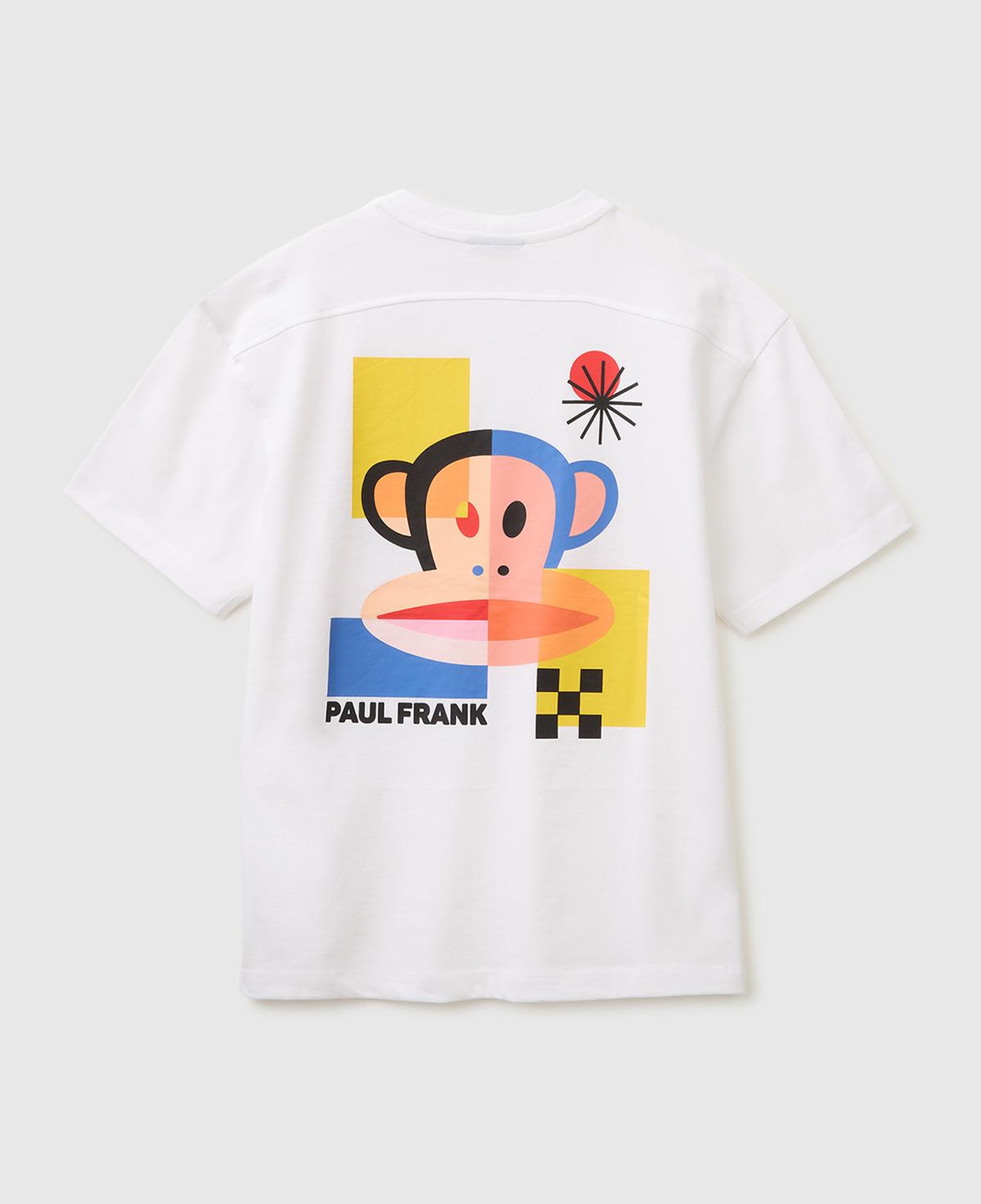 Erkek Çocuk Beyaz Önü ve Arkası Baskılı Etek Ucu Logolu Bisiklet Yaka T-Shirt