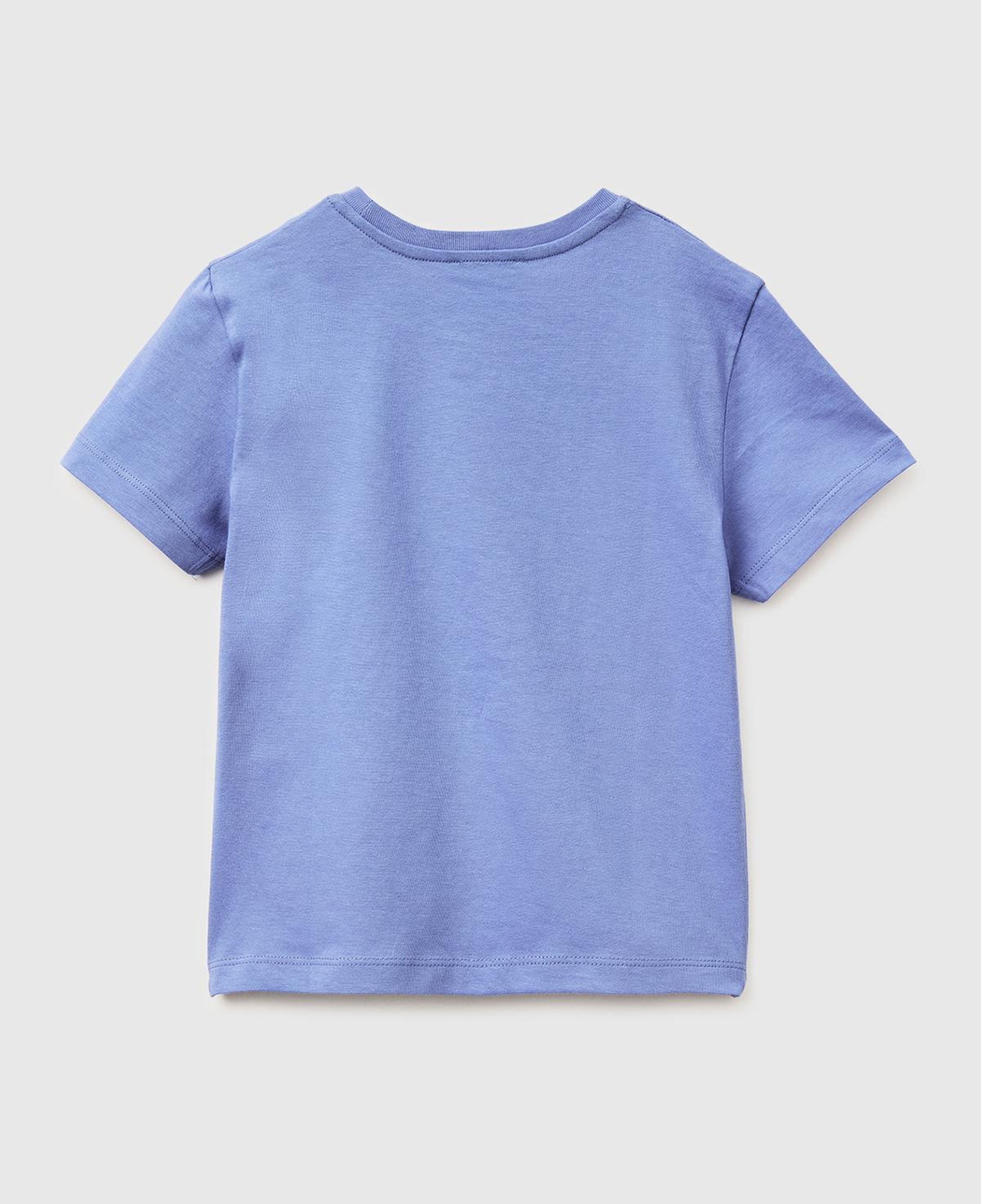 Erkek Çocuk Havacı Mavi Önü Logo Baskılı Yuvarlak Yaka T-Shirt