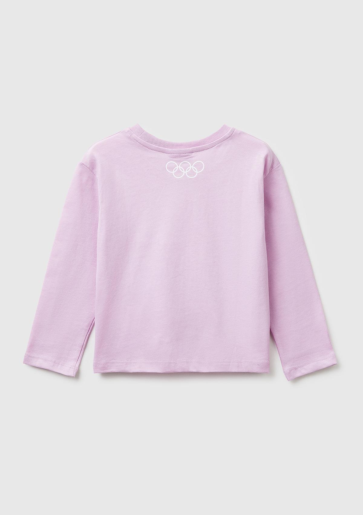 Kız Çocuk Pembe Looney Tunes Baskılı Yuvarlak Yaka Uzun Kollu T-Shirt