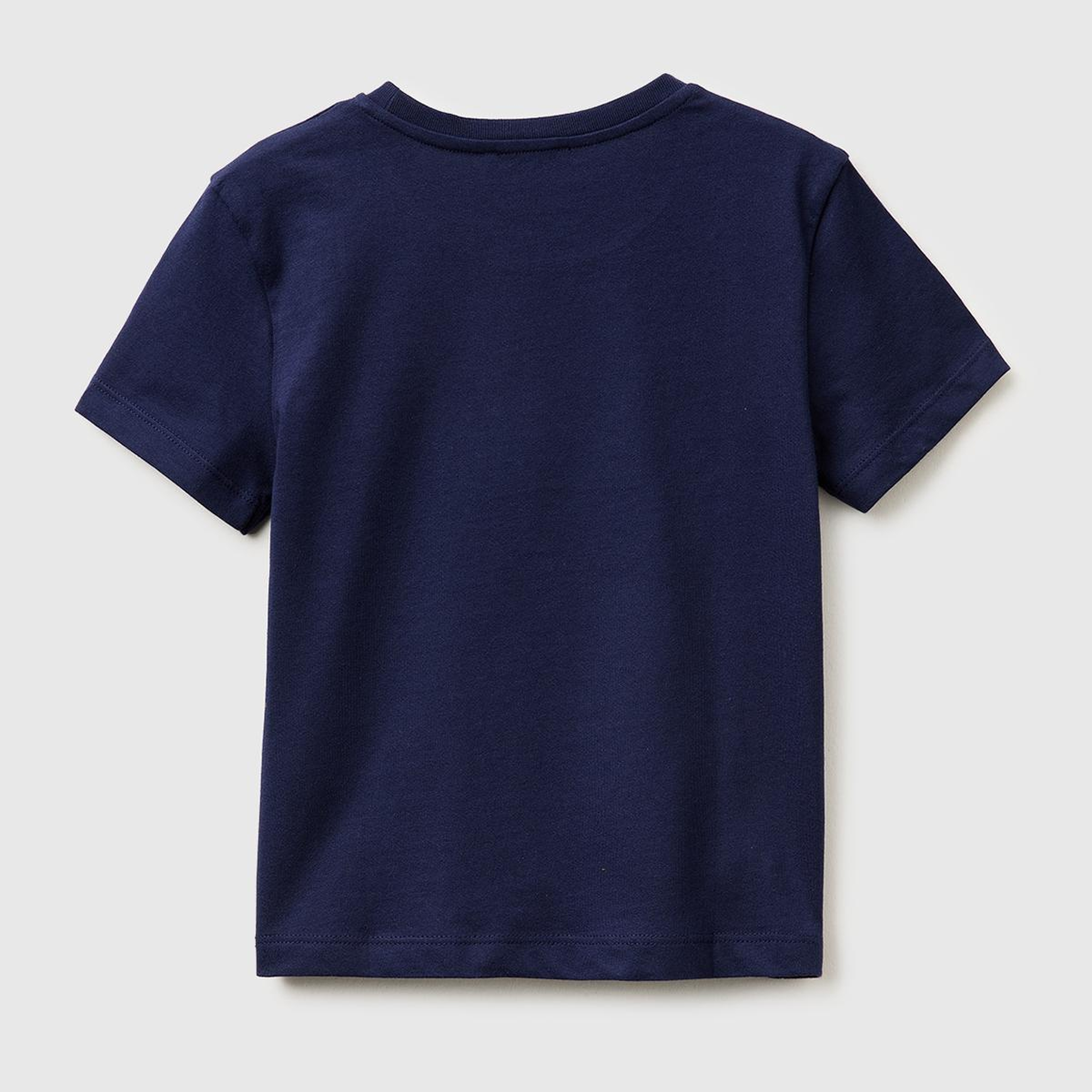 Erkek Çocuk Lacivert Önü Logo Baskılı Yuvarlak Yaka T-Shirt