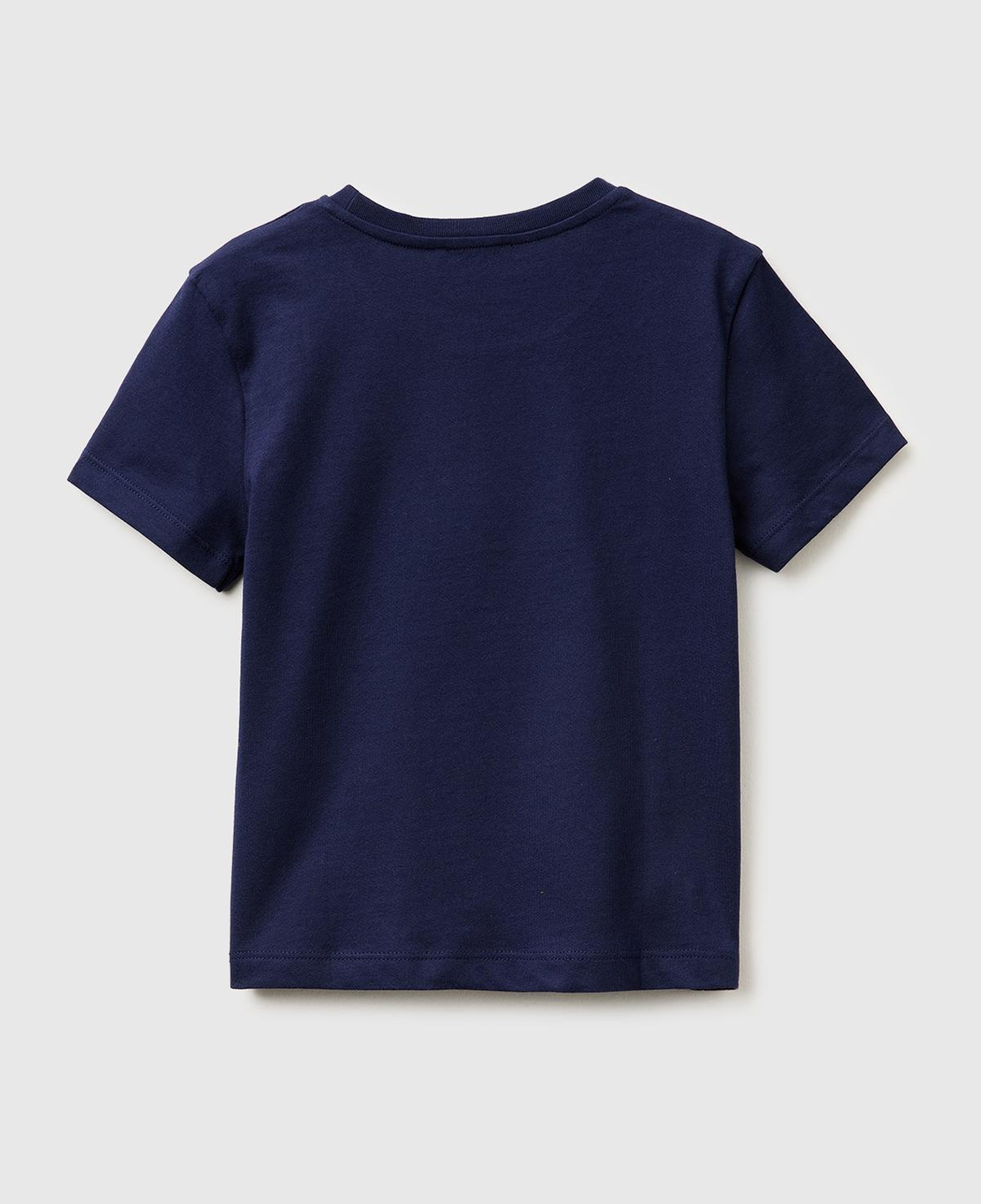 Erkek Çocuk Lacivert Önü Logo Baskılı Yuvarlak Yaka T-Shirt