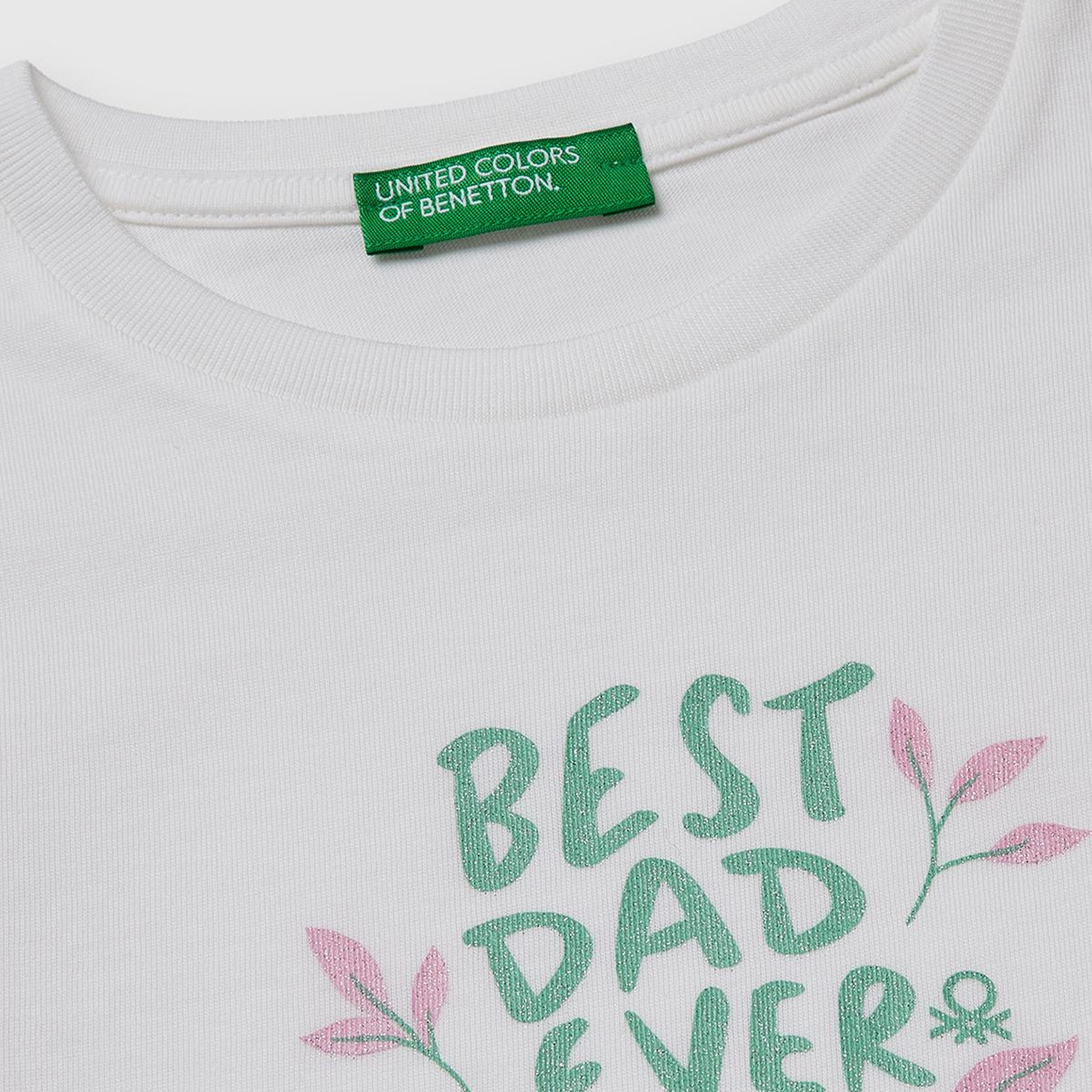 Kız Çocuk Ekru Simli Su Bazlı Baskılı Bisiklet Yaka T-Shirt