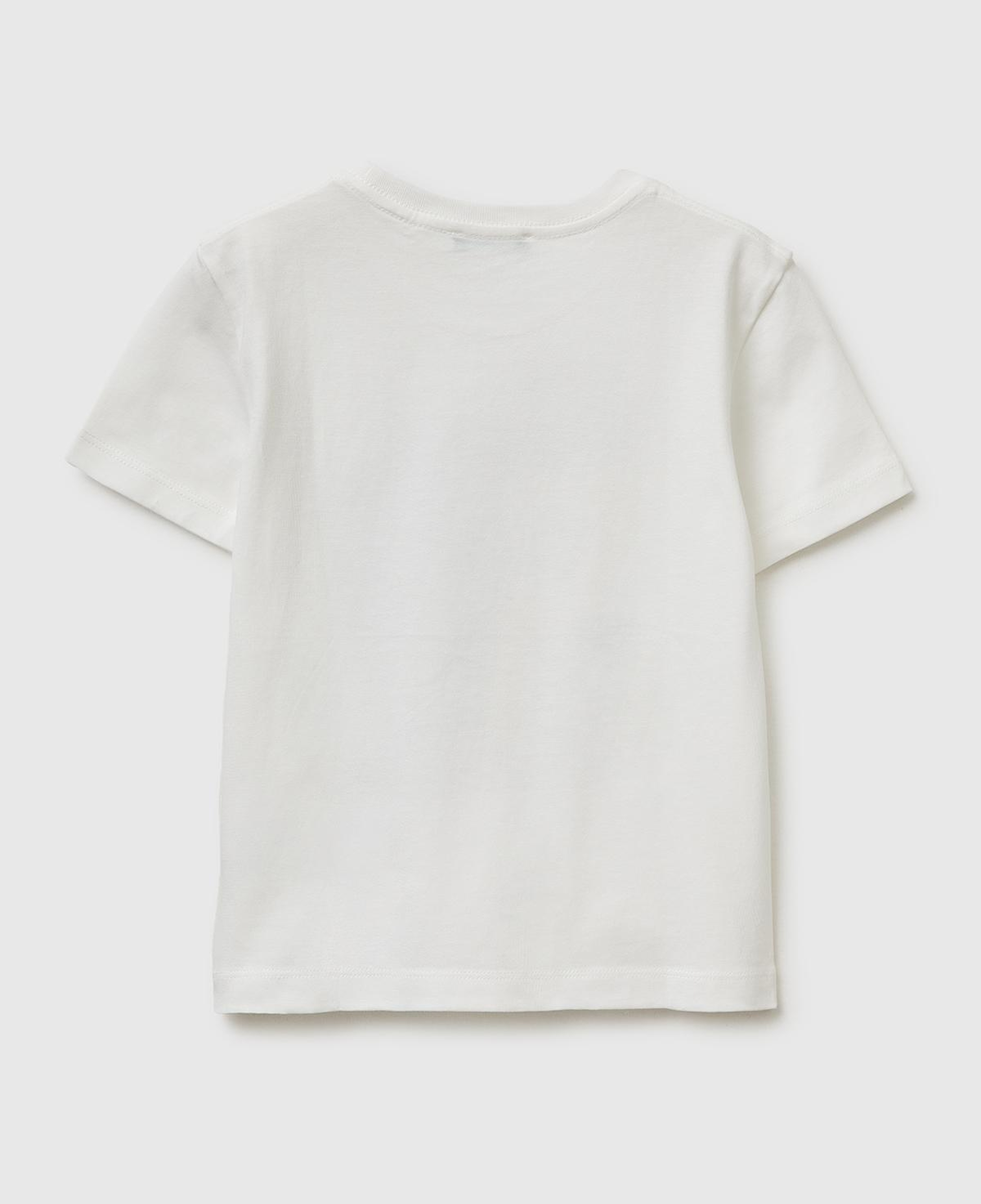 Erkek Çocuk Beyaz Çok Renkli Baskılı Bisiklet Yaka T-Shirt