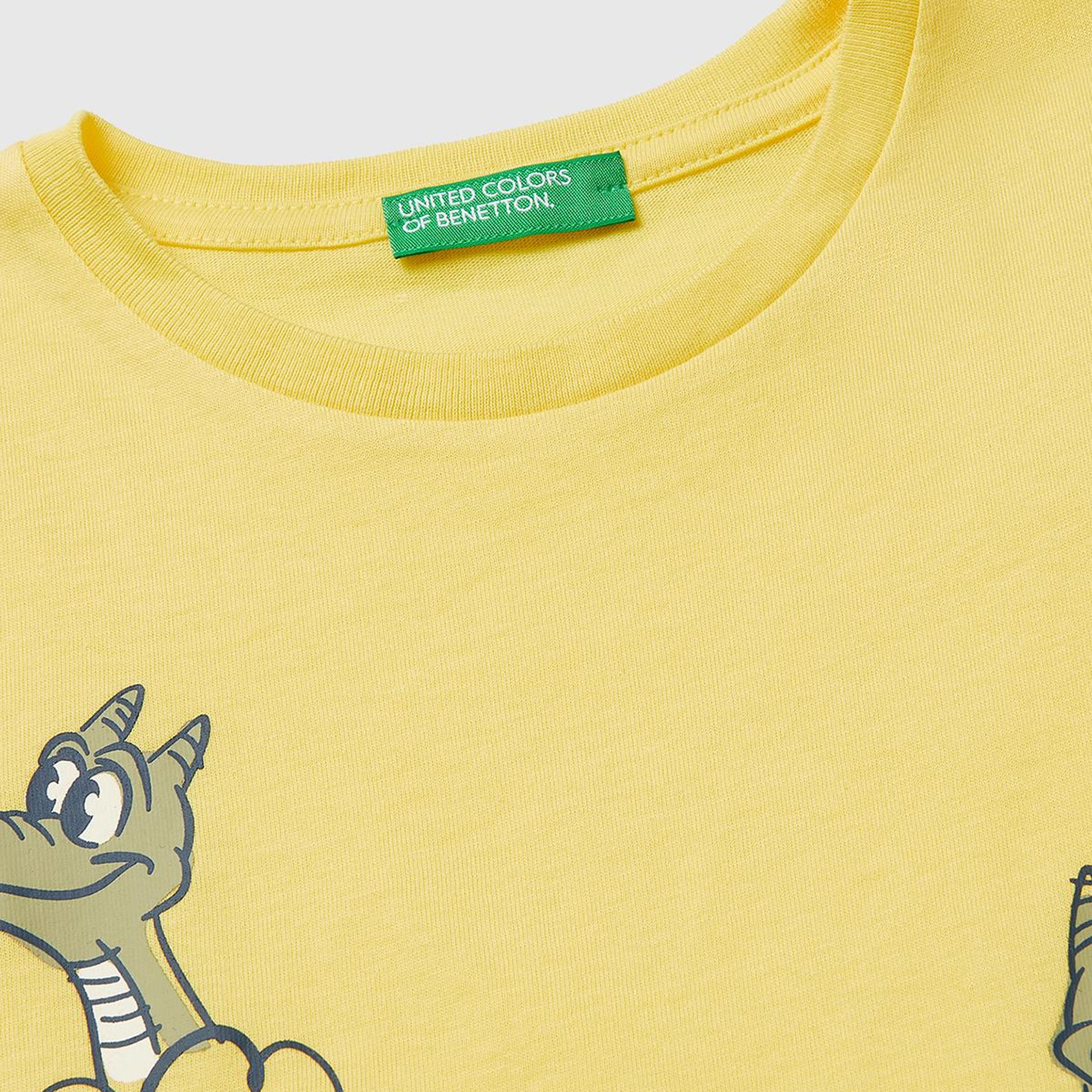Erkek Çocuk Sarı Çok Renkli Baskılı Bisiklet Yaka T-Shirt