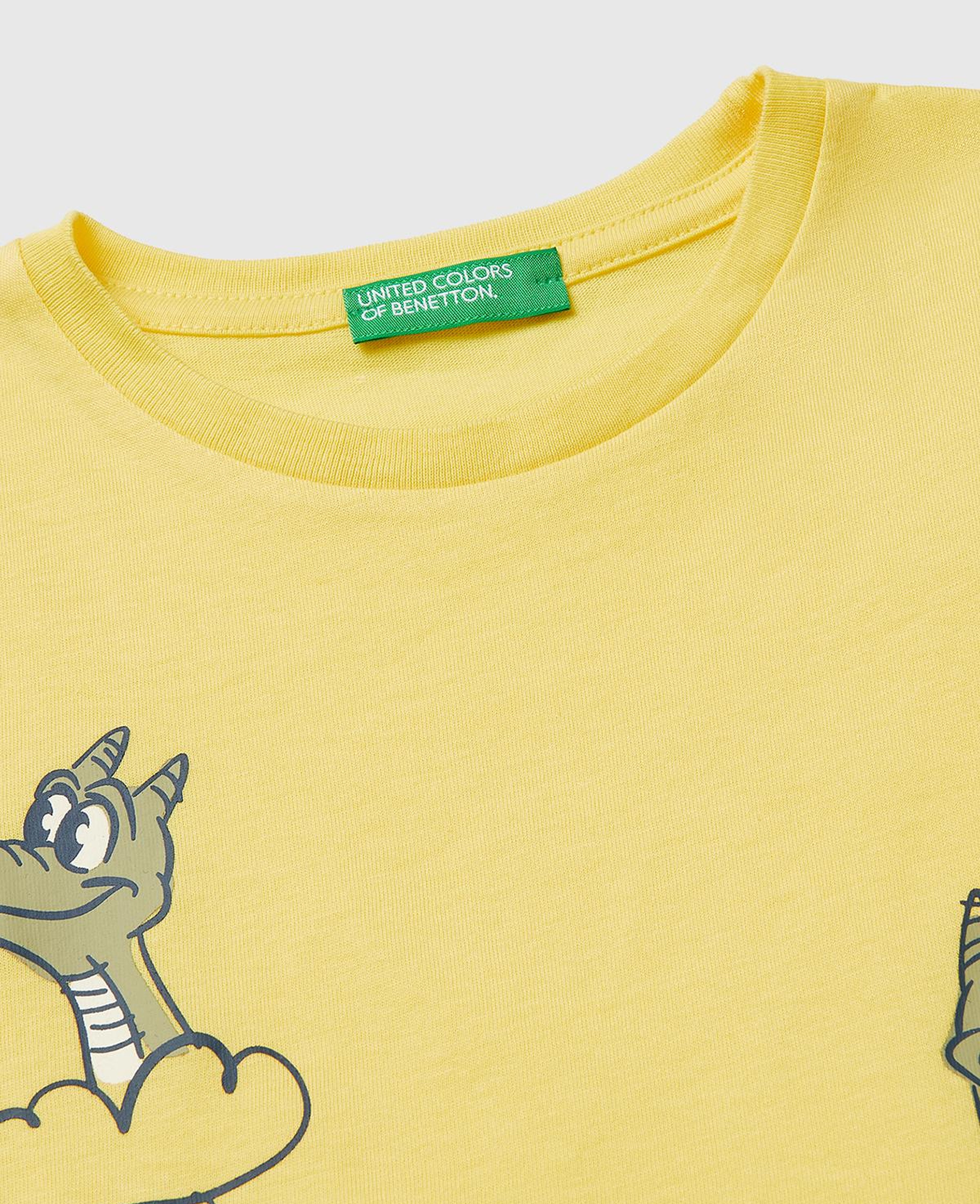 Erkek Çocuk Sarı Çok Renkli Baskılı Bisiklet Yaka T-Shirt