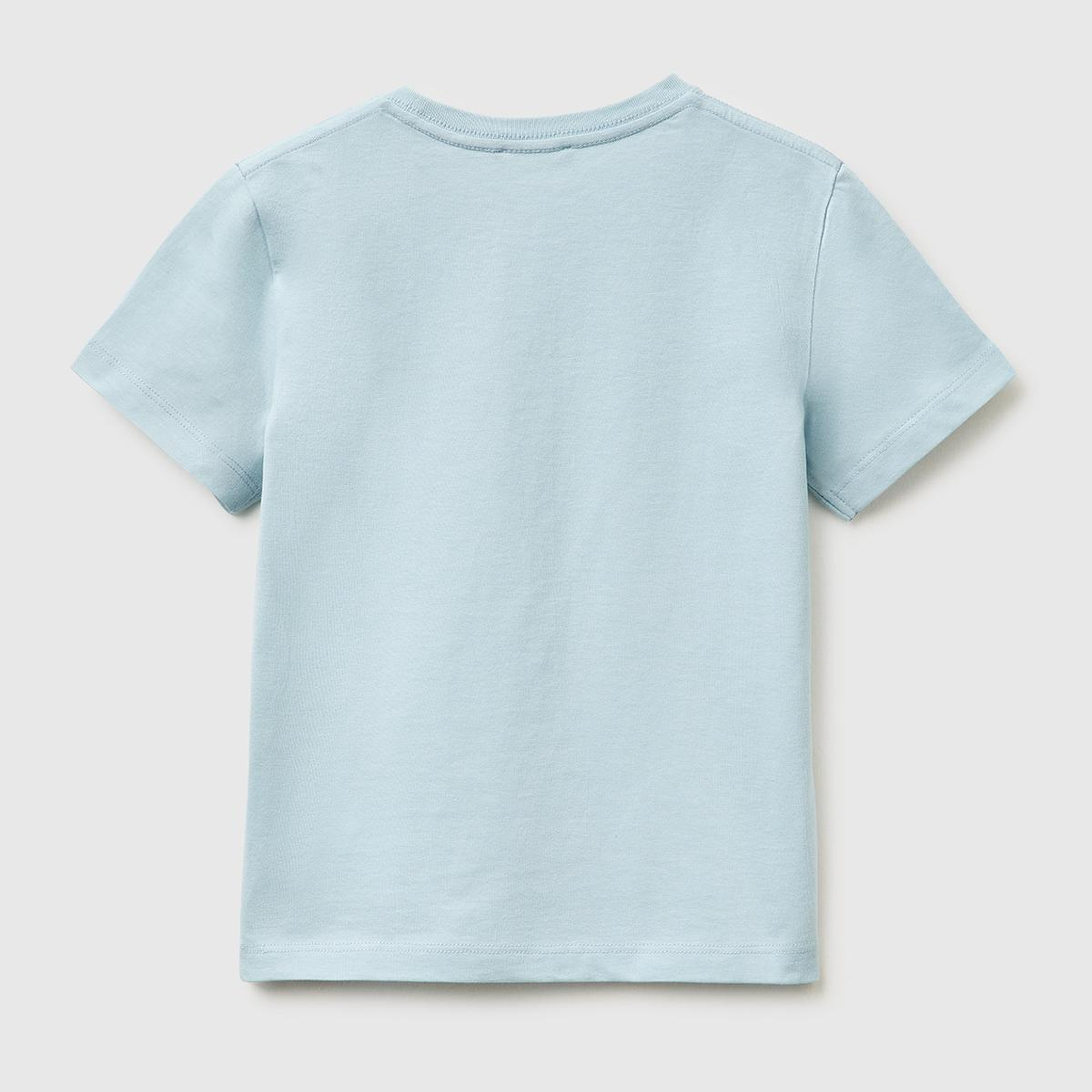 Erkek Çocuk Buz Mavisi Çok Renkli Baskılı Bisiklet Yaka T-Shirt