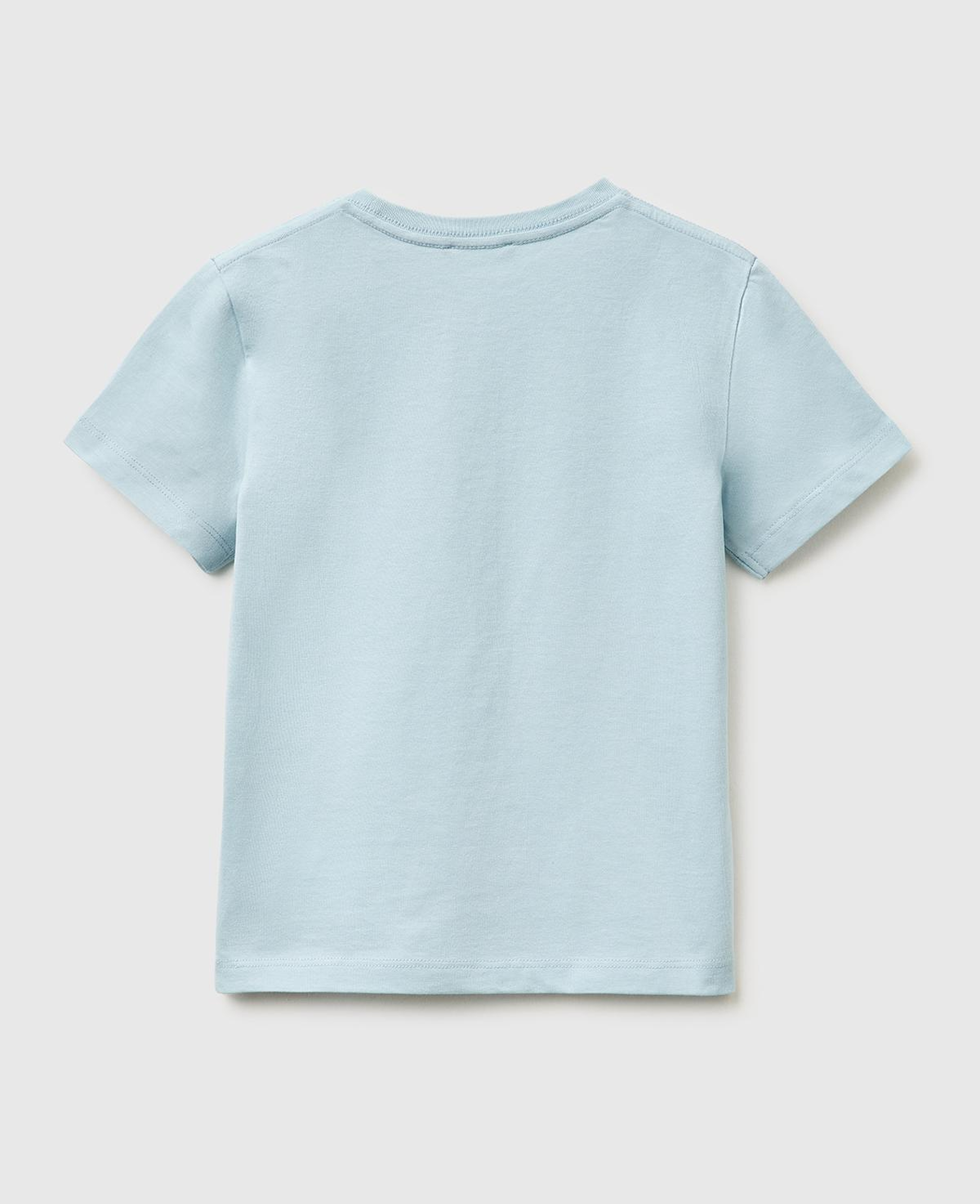 Erkek Çocuk Buz Mavisi Çok Renkli Baskılı Bisiklet Yaka T-Shirt