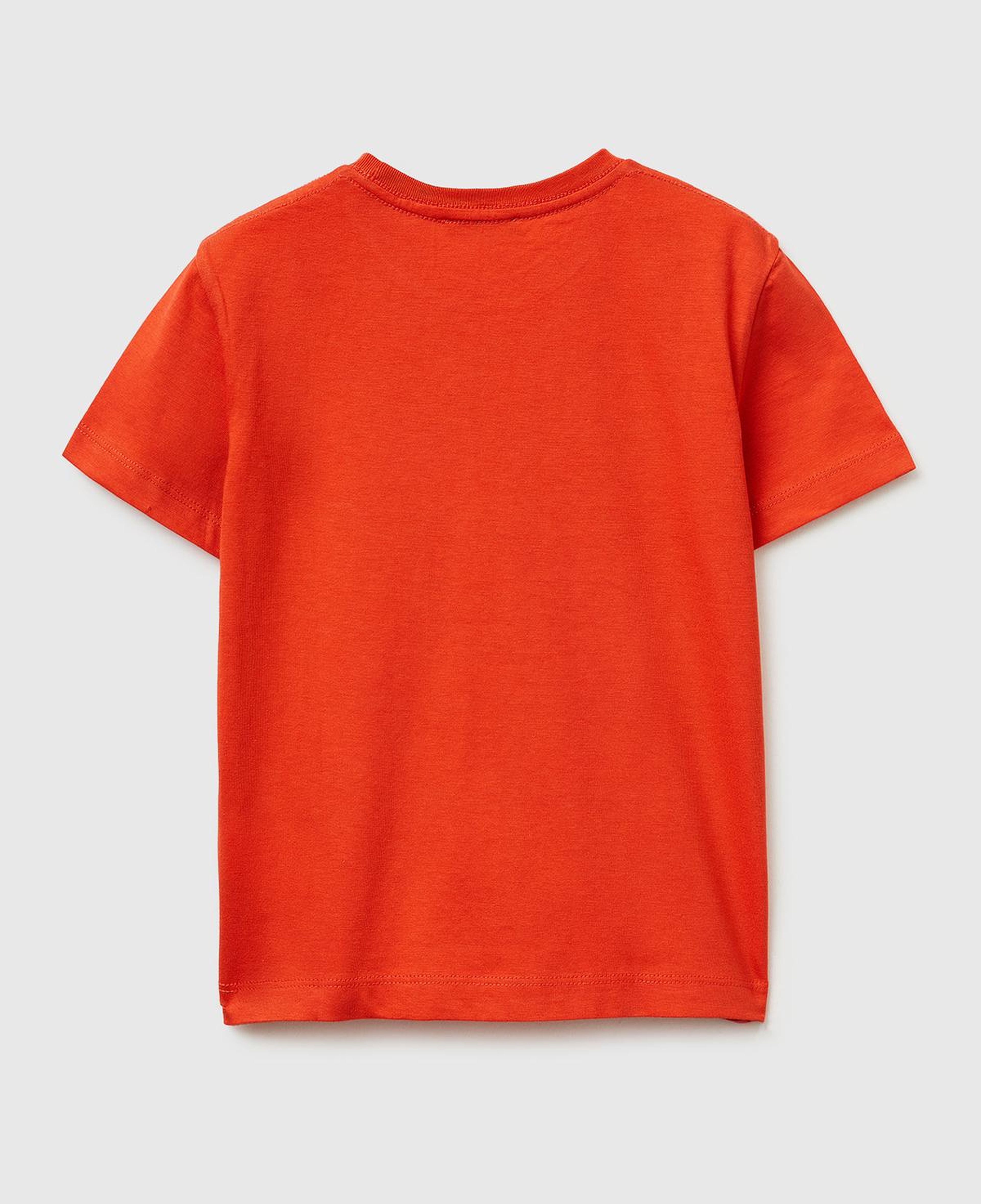 Erkek Çocuk Kırmızı Çok Renkli Baskılı Bisiklet Yaka T-Shirt