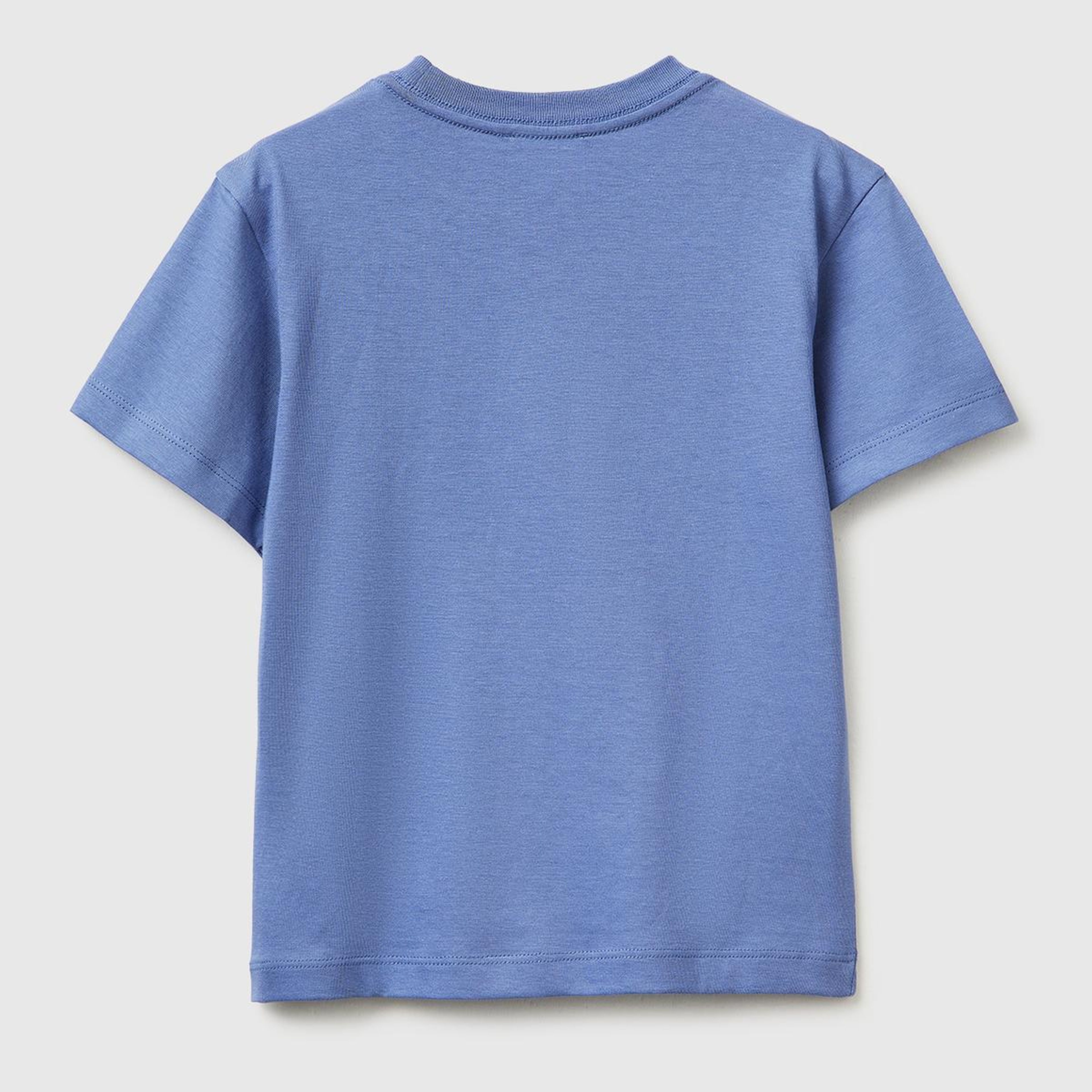Erkek Çocuk Havacı Mavi Baskılı Logo Etiketli Bisiklet Yaka Kısa Kollu T-Shirt