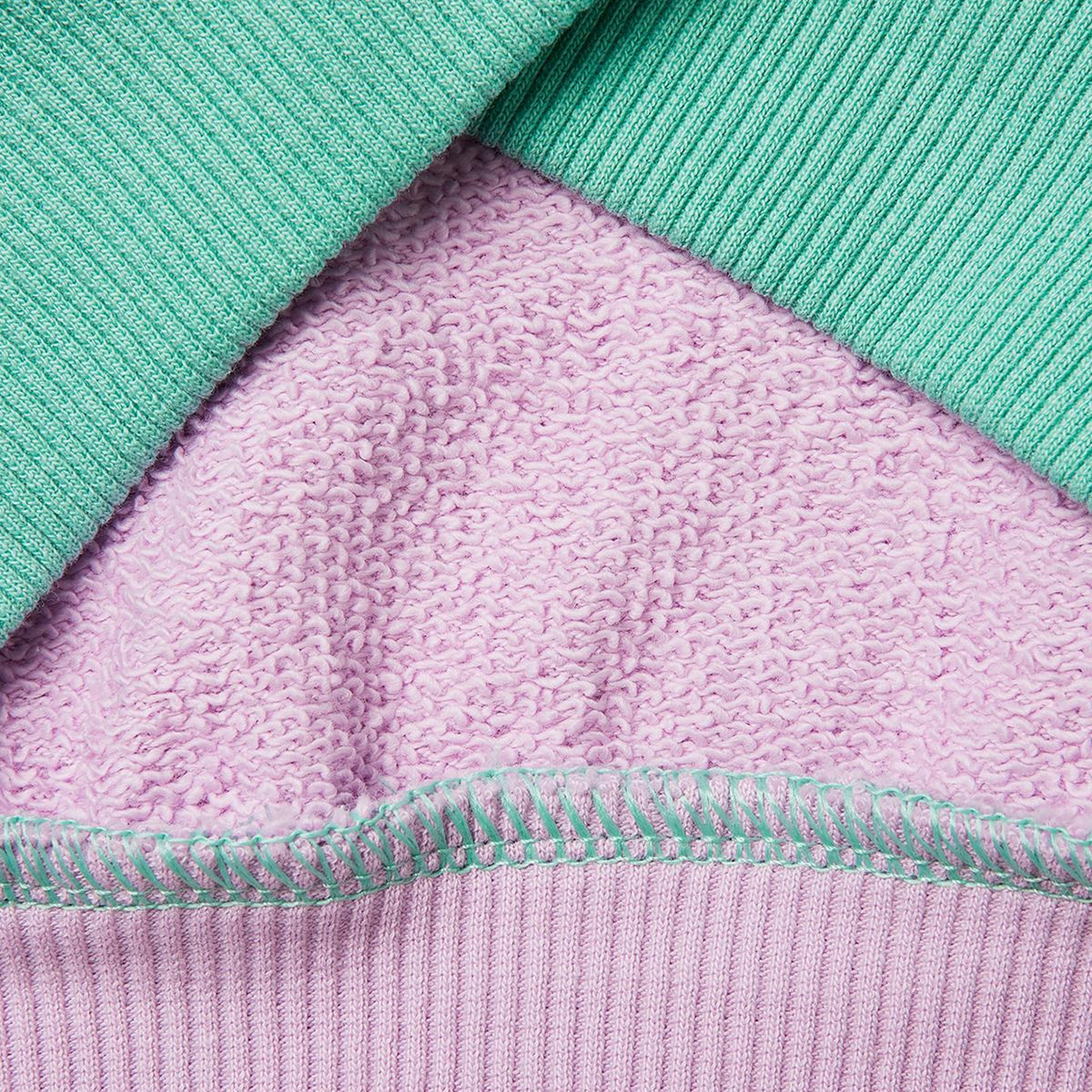 Kız Çocuk Yeşil Mix Renkli Baskılı Kontrast Detaylı Logolu Bisiklet Yaka Sweatshirt
