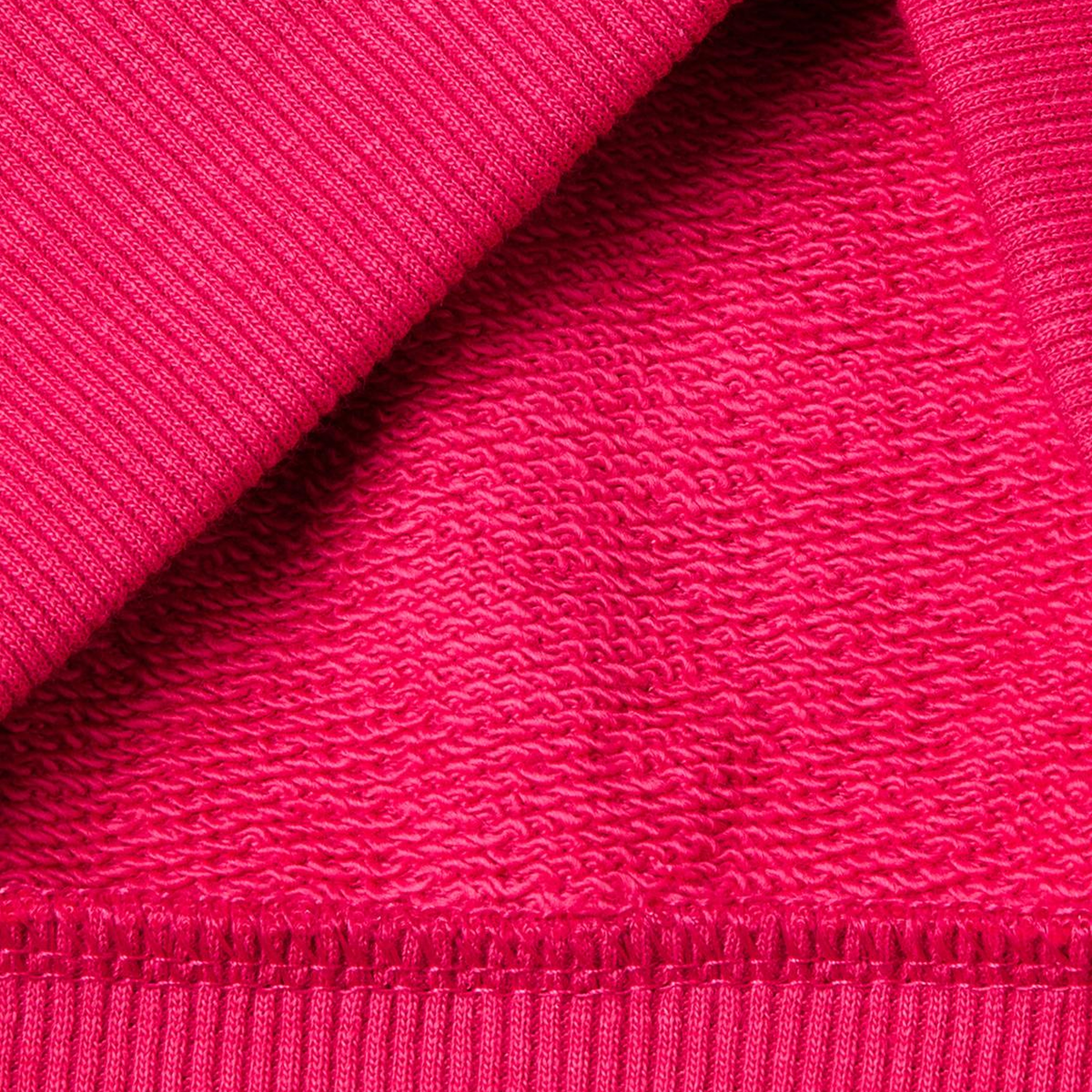 Kız Çocuk Koyu Pembe Simli Logolu Fermuarlı Cepli Yüksek Yaka Sweatshirt