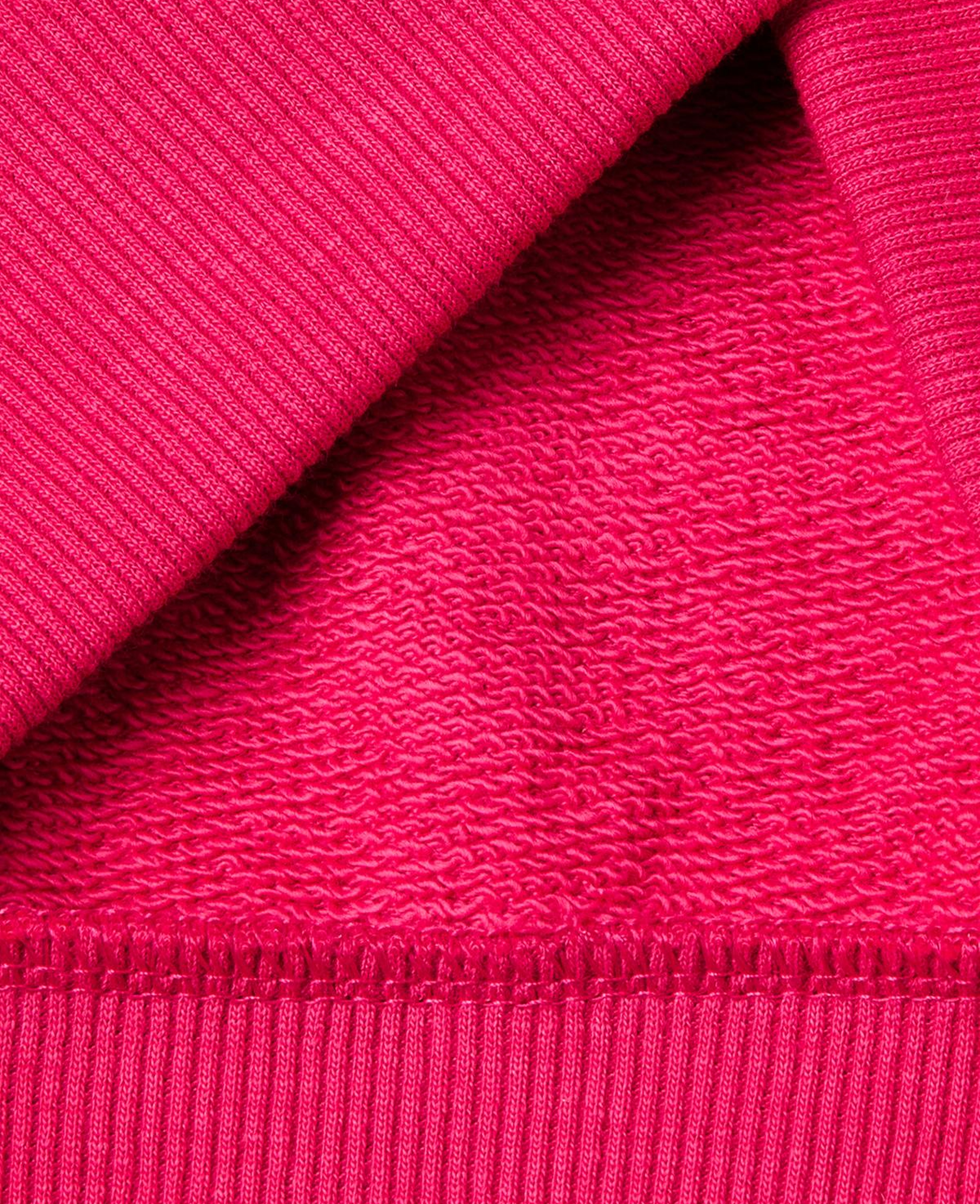 Kız Çocuk Koyu Pembe Simli Logolu Fermuarlı Cepli Yüksek Yaka Sweatshirt