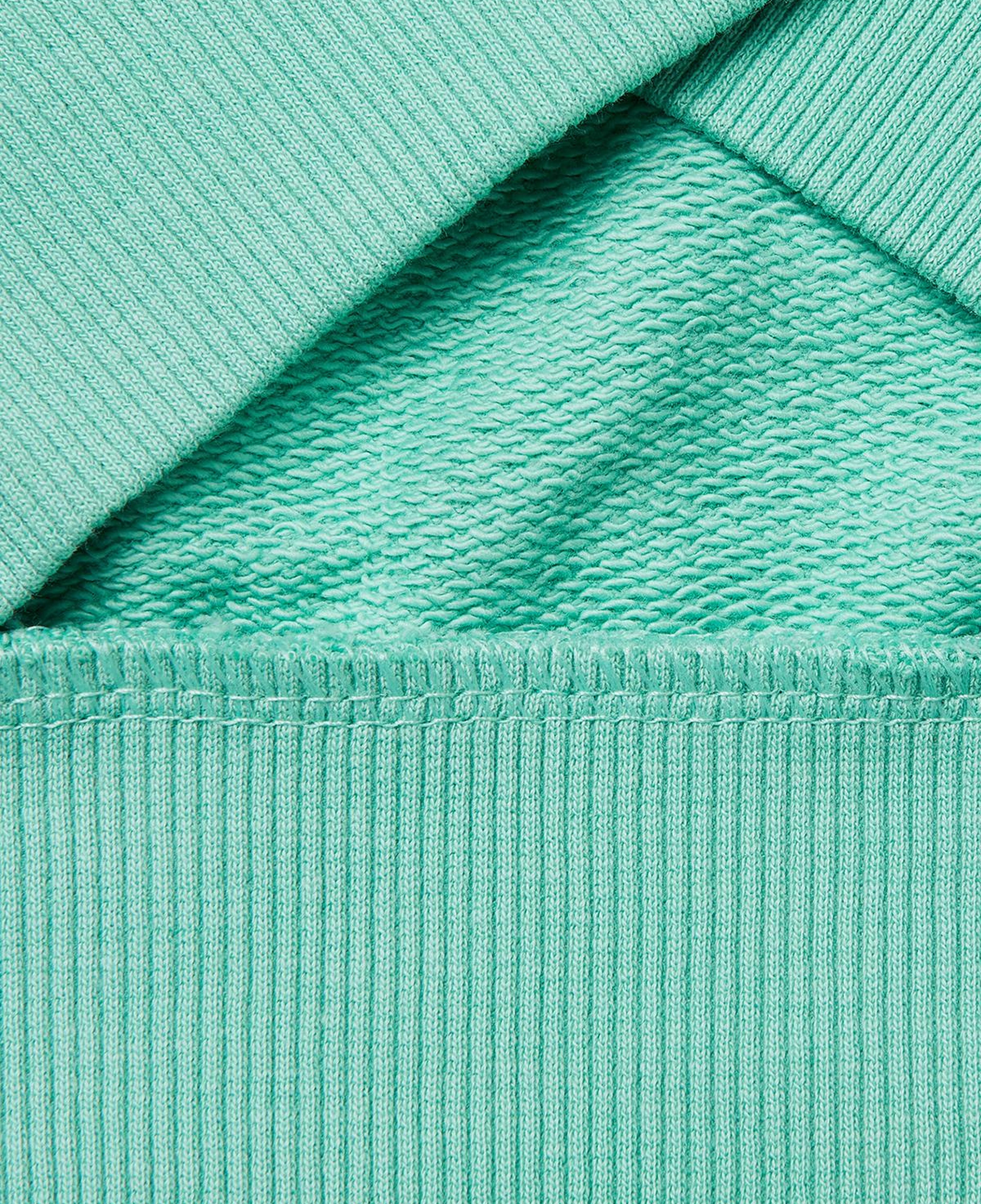 Kız Çocuk Mint Simli Grafik Baskılı Yuvarlak Yaka Ribanalı Sweatshirt