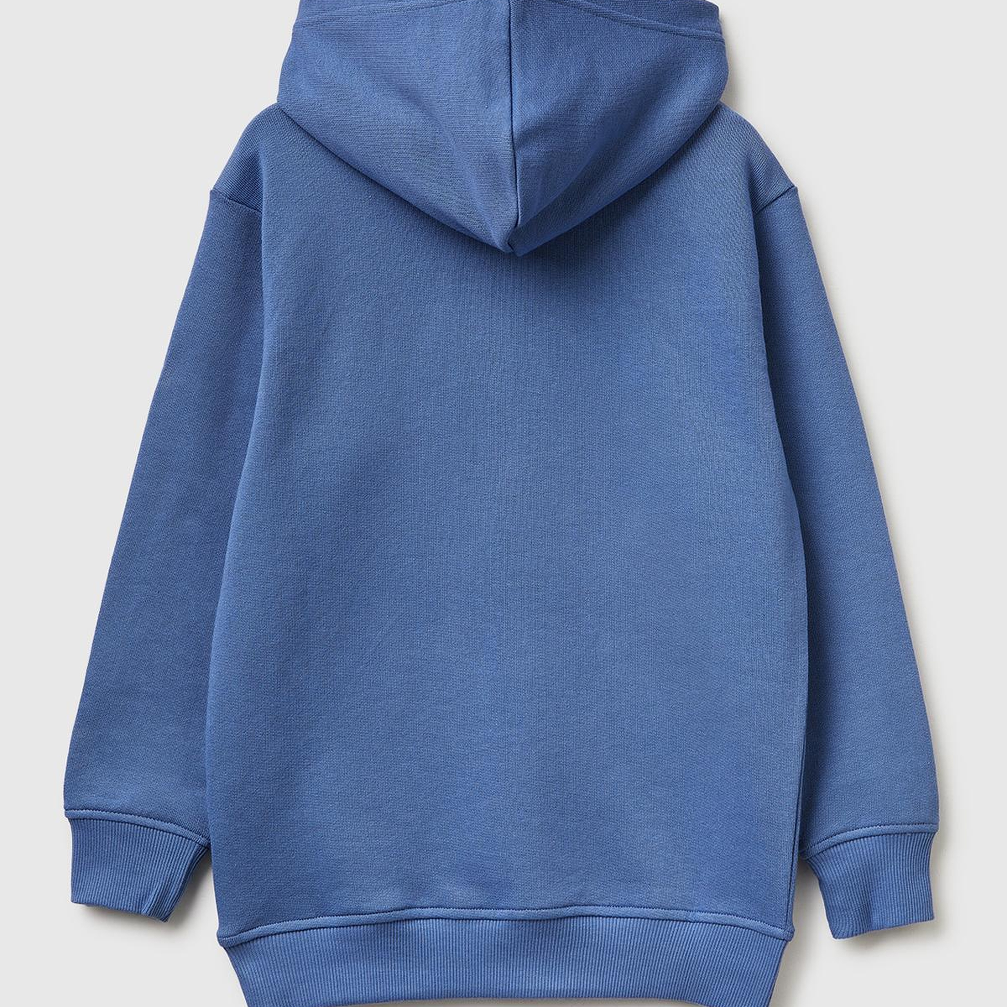 Erkek Çocuk Havacı Mavi Önü Logo Baskılı Kanguru Cepli Kapüşonlu Sweatshirt