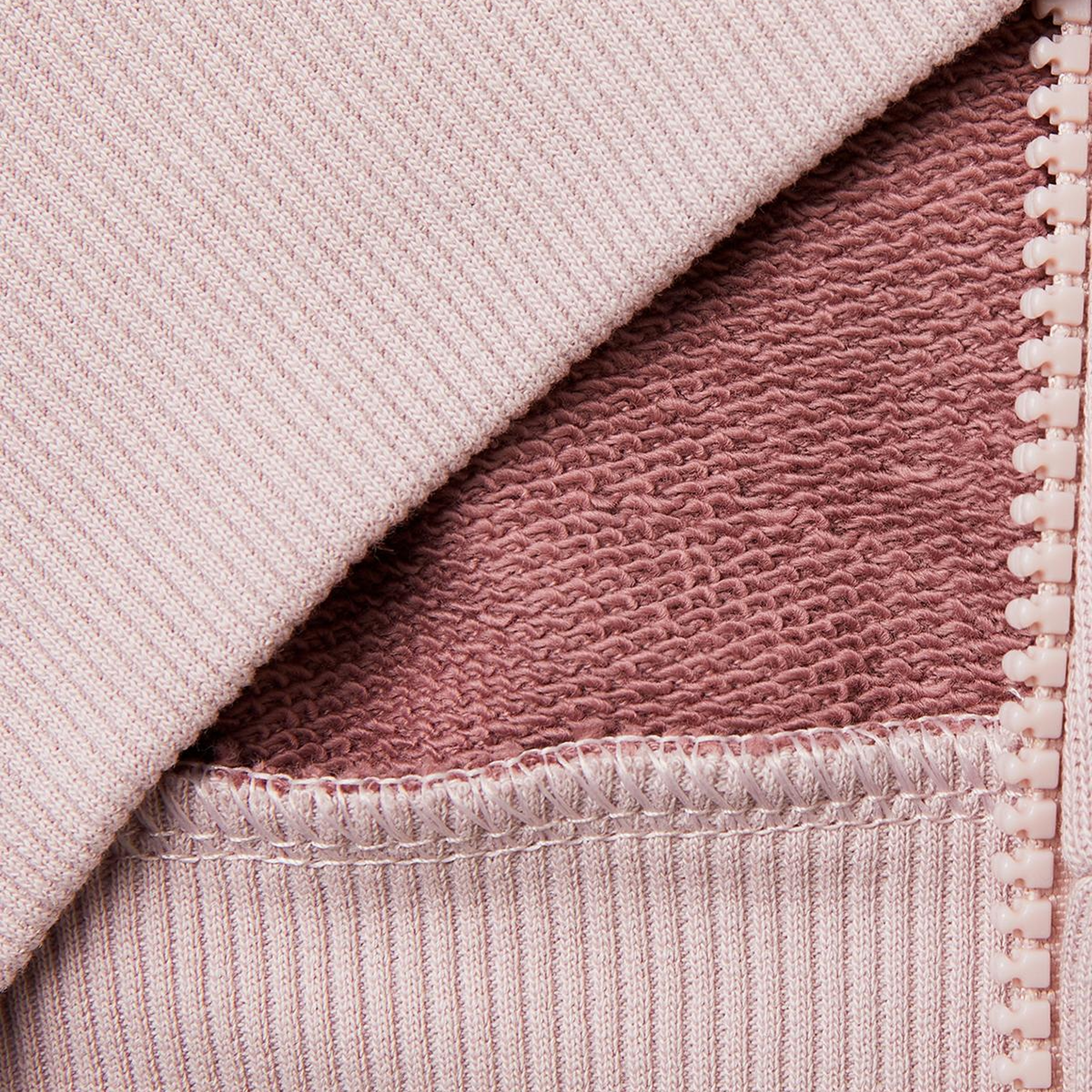 Kız Çocuk Gül Kurusu Simli Logolu Fermuarlı Cepli Kapüşonlu Yüksek Yaka Sweatshirt