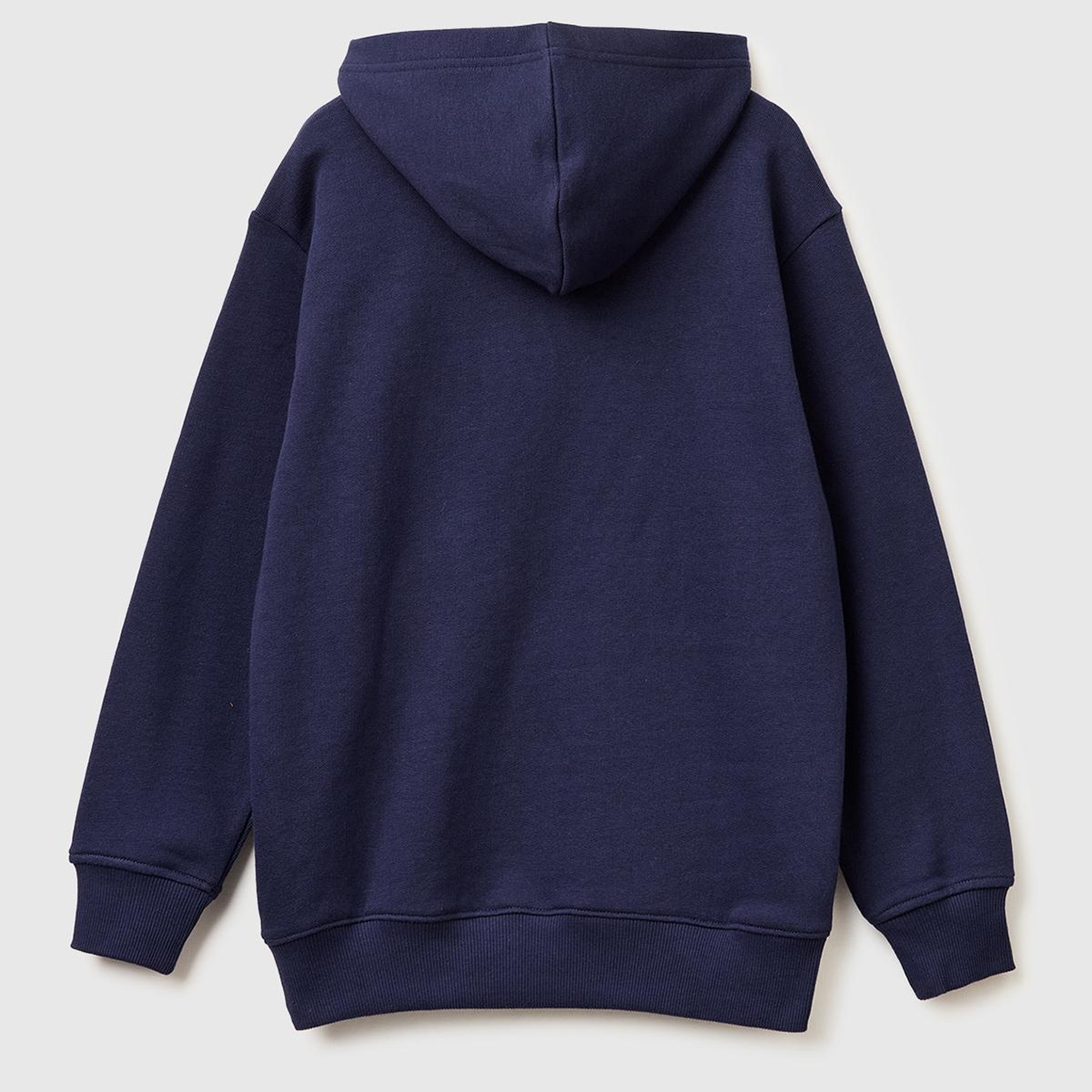 Erkek Çocuk Lacivert Önü Logo Baskılı Kanguru Cepli Kapüşonlu Sweatshirt