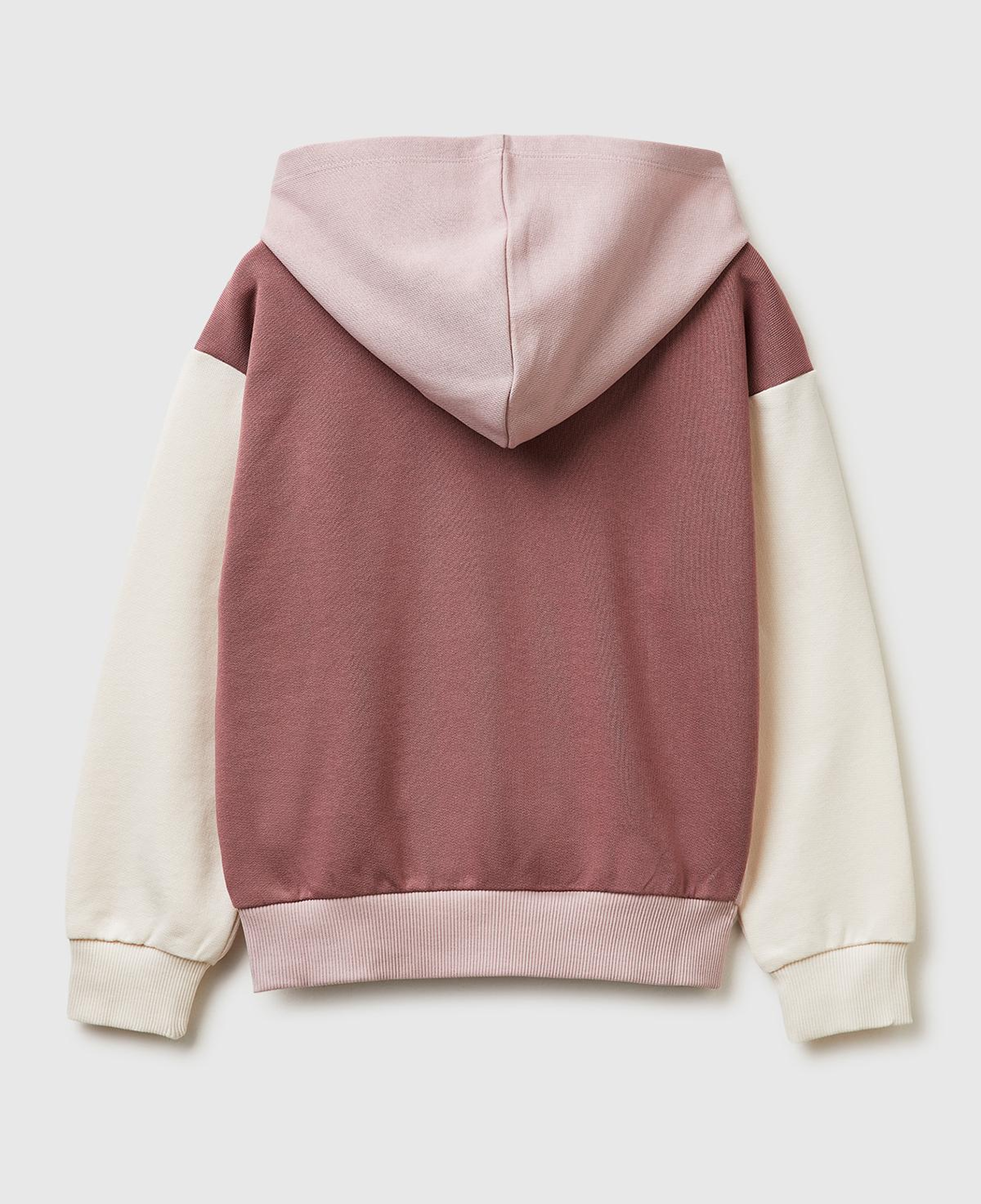Kız Çocuk Gül Kurusu Simli Logolu Fermuarlı Cepli Kapüşonlu Yüksek Yaka Sweatshirt