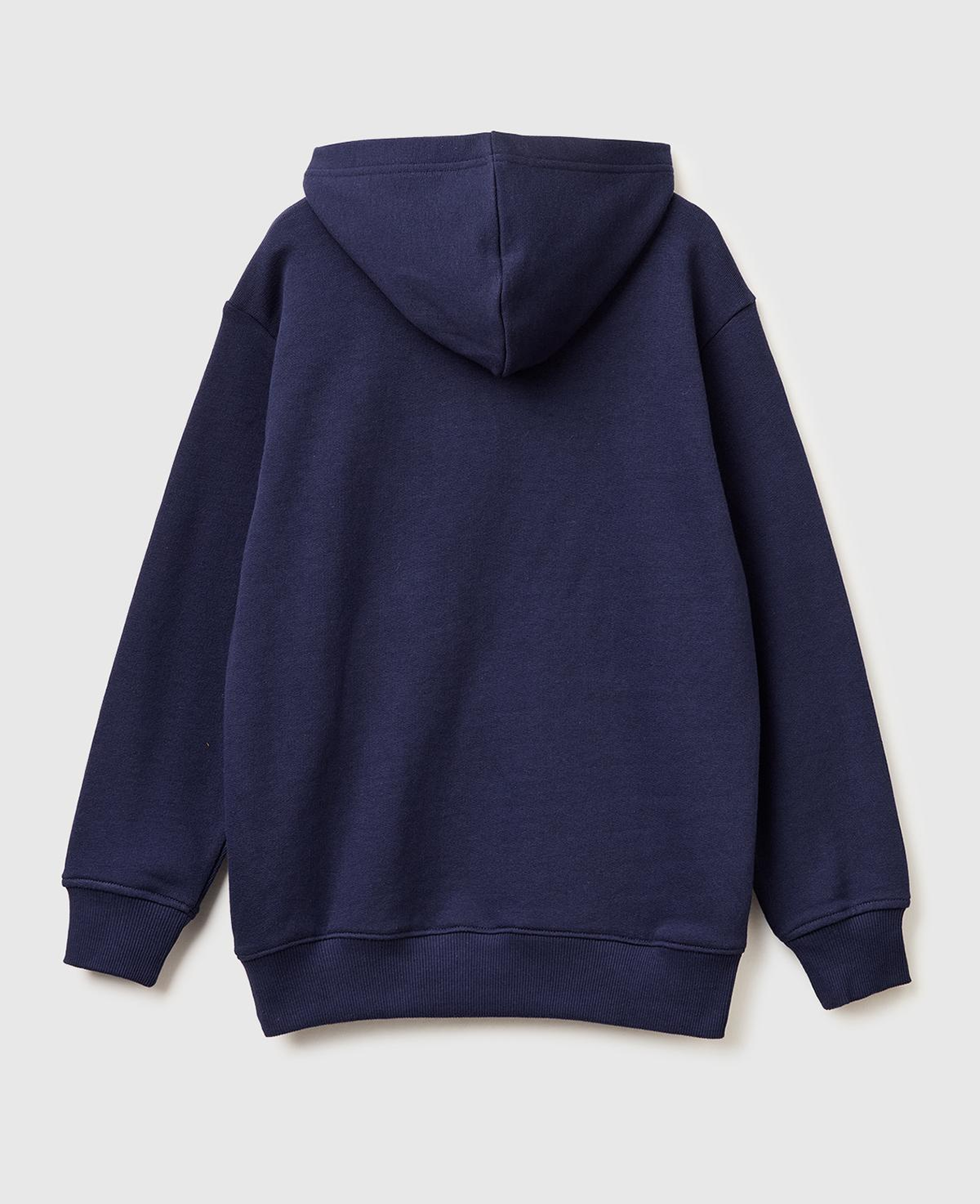 Erkek Çocuk Lacivert Önü Logo Baskılı Kanguru Cepli Kapüşonlu Sweatshirt