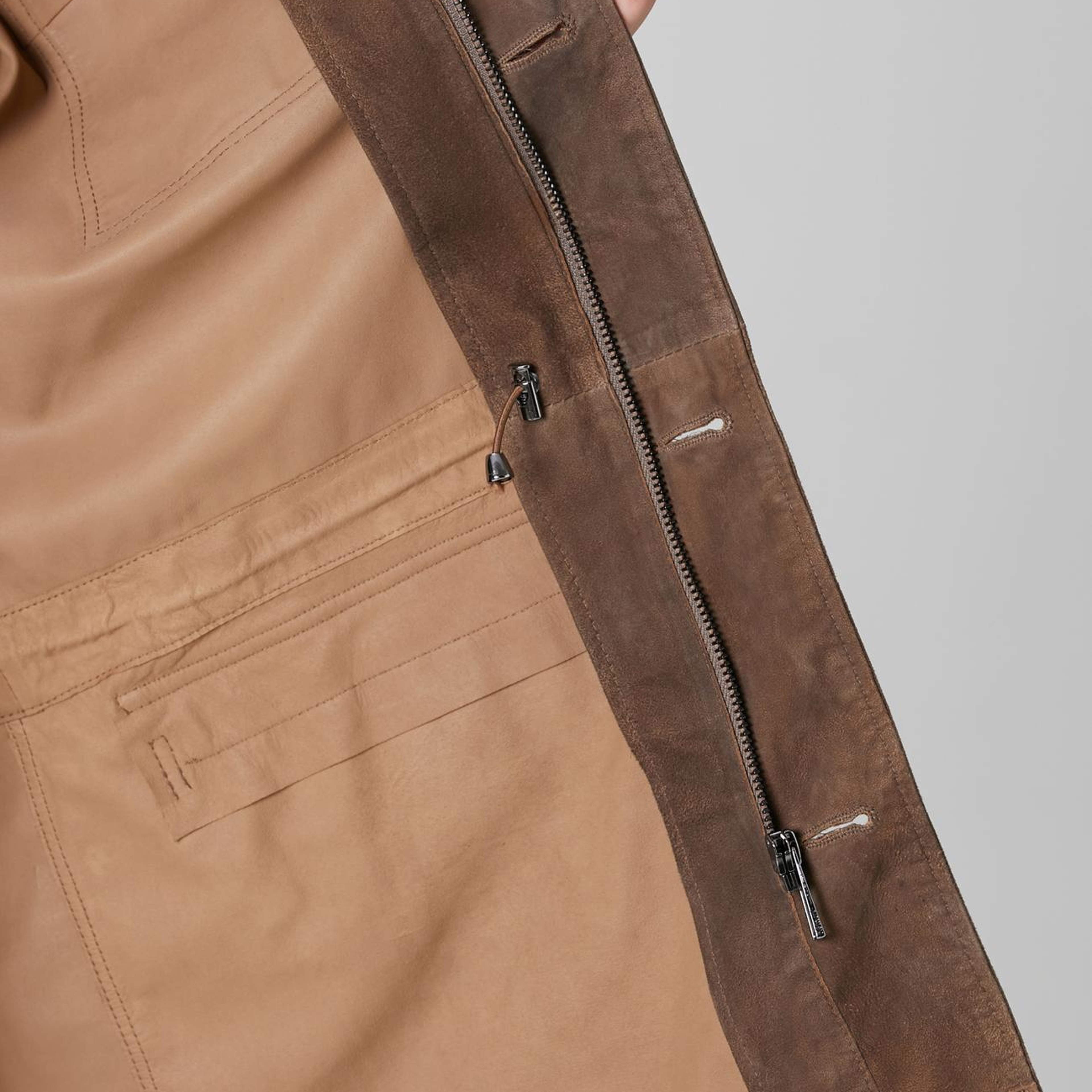 Network Erkek Camel Deri Coat Ceket