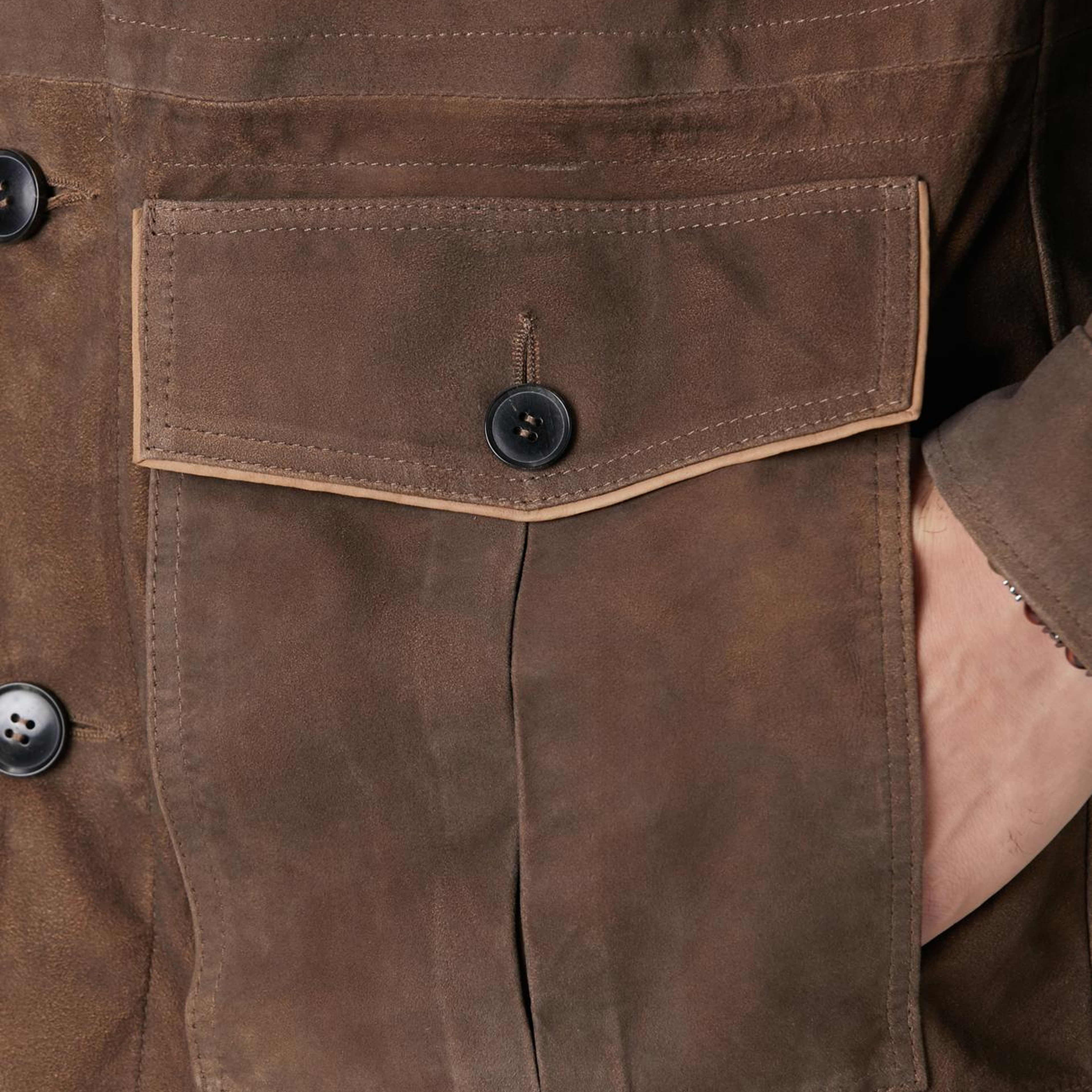 Network Erkek Camel Deri Coat Ceket