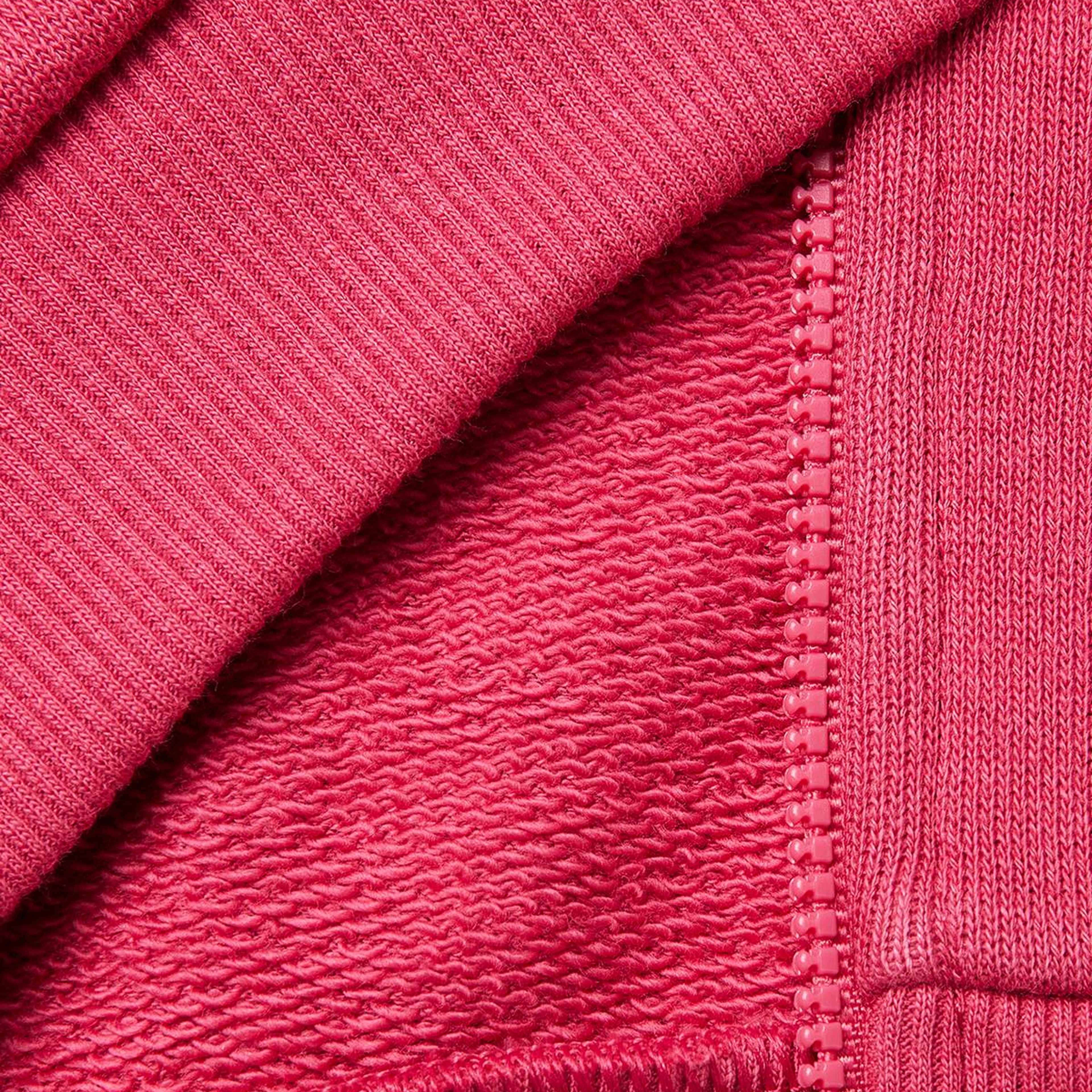Kız Çocuk Koyu Pembe Simli Grafik Baskılı Logolu Cepli Fermuarlı Sweatshirt