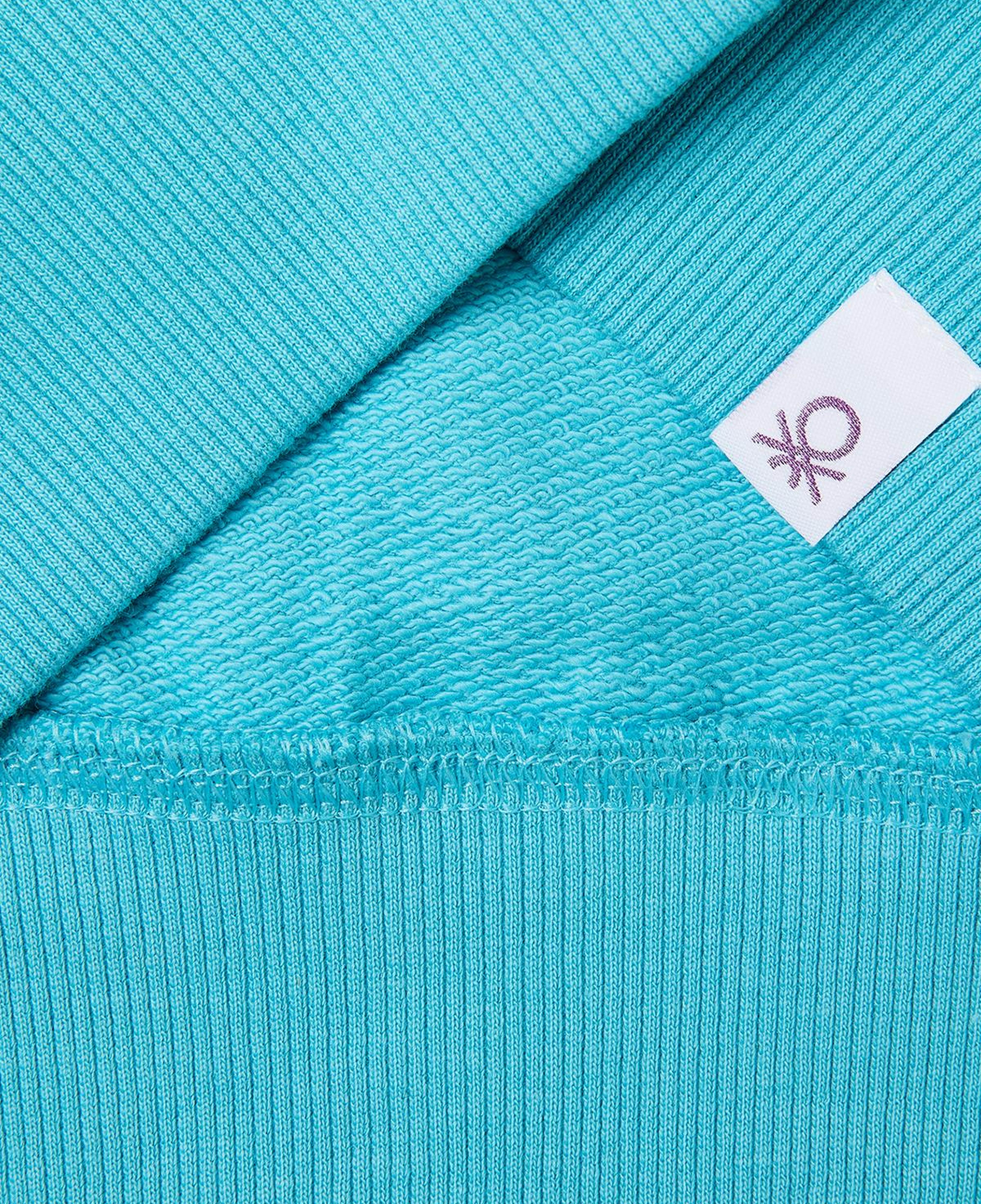 Erkek Çocuk Açık Mavi Önü ve Arkası Baskılı Etek Ucu Logolu Bisiklet Yaka Sweatshirt