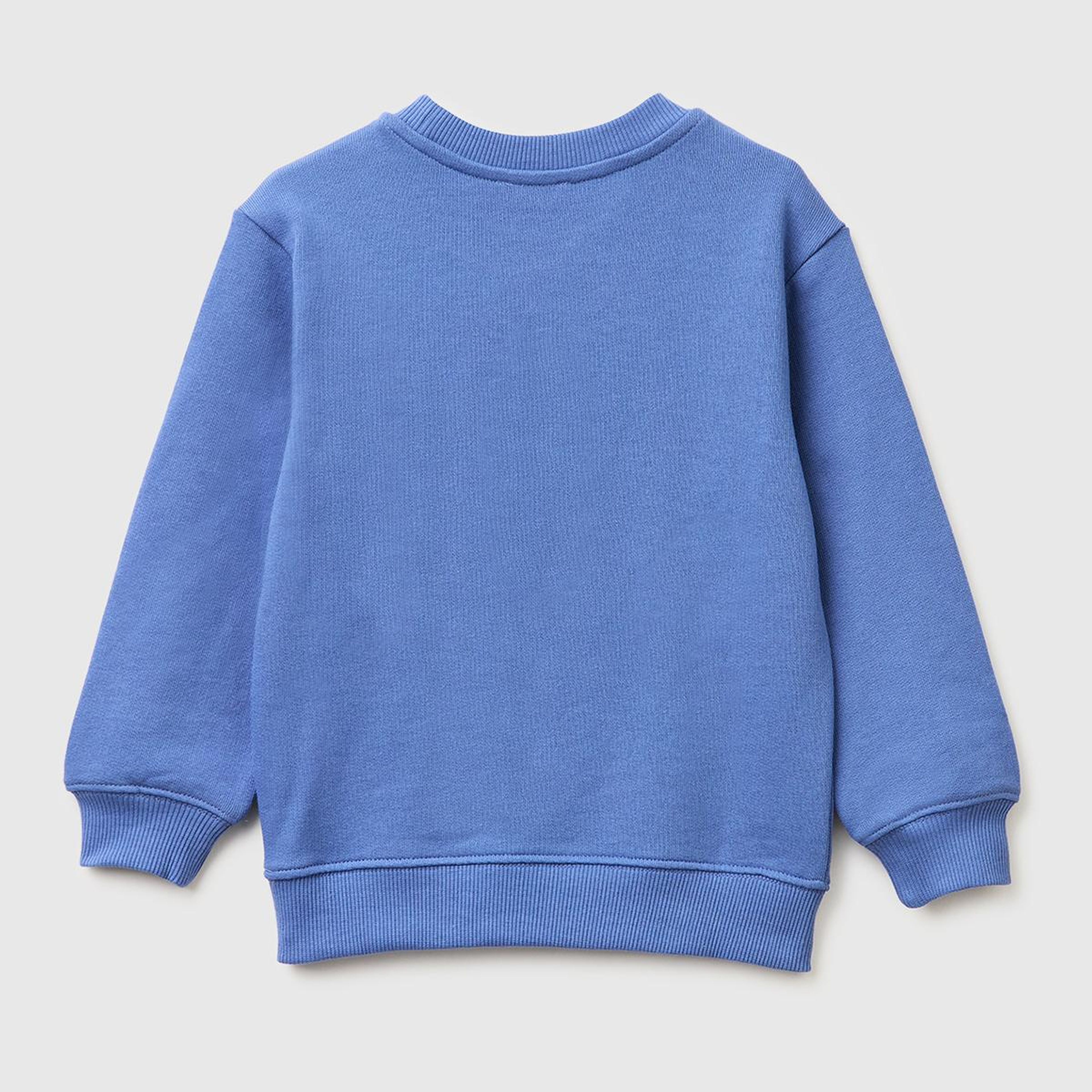 Erkek Çocuk Havacı Mavi Önü Logo Baskılı Yuvarlak Yaka Sweatshirt
