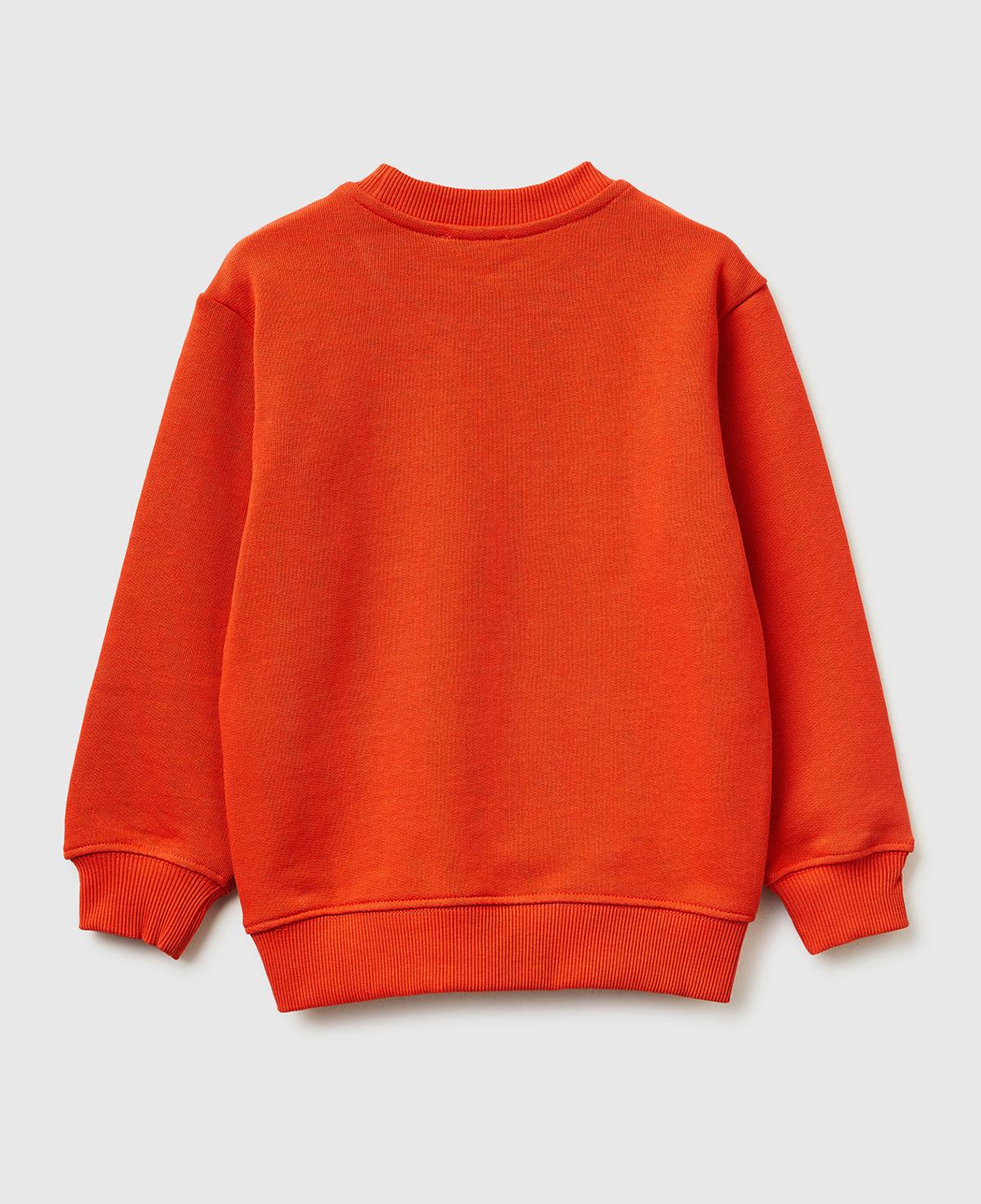 Erkek Çocuk Kırmızı Önü Logo Baskılı Yuvarlak Yaka Sweatshirt