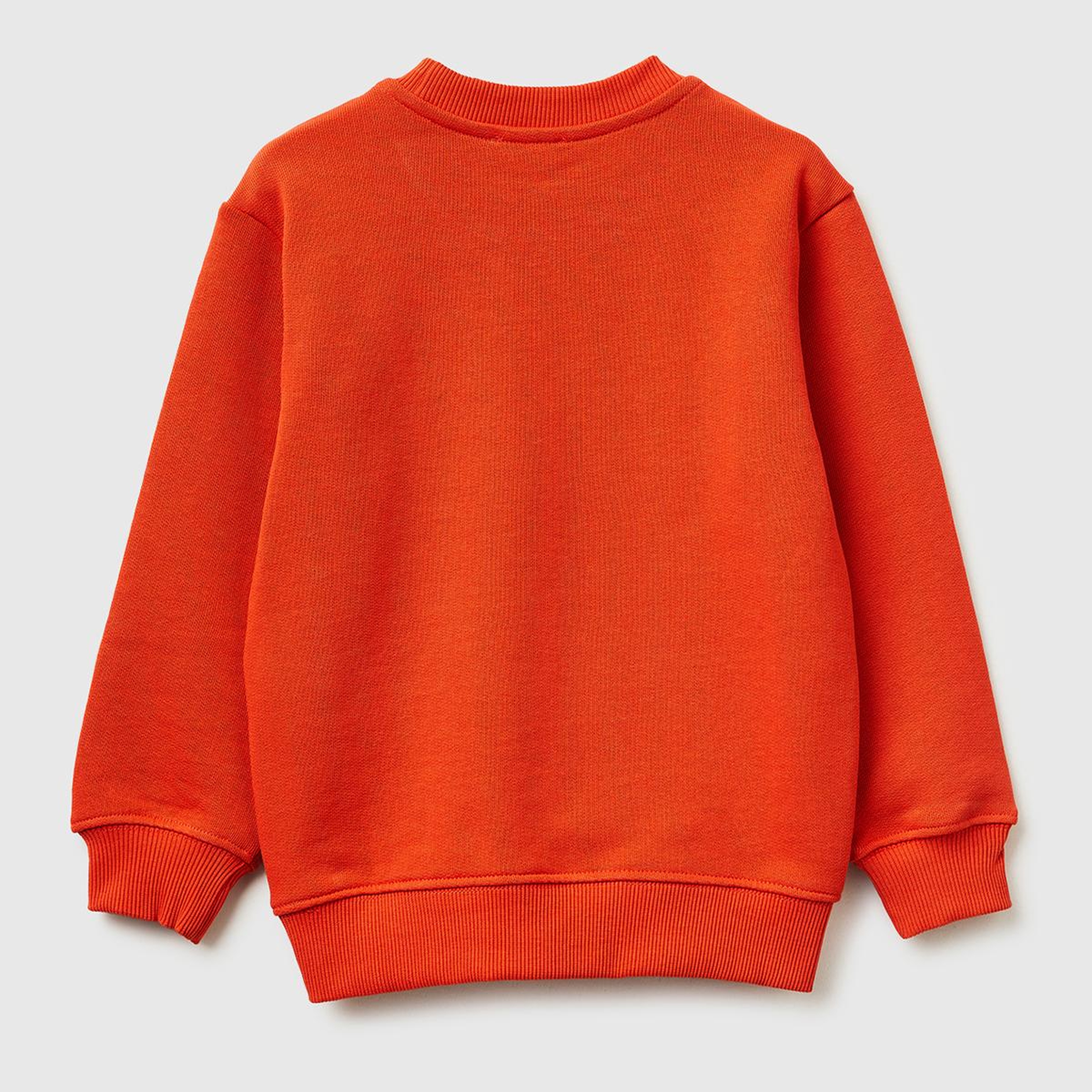 Erkek Çocuk Kırmızı Önü Logo Baskılı Yuvarlak Yaka Sweatshirt