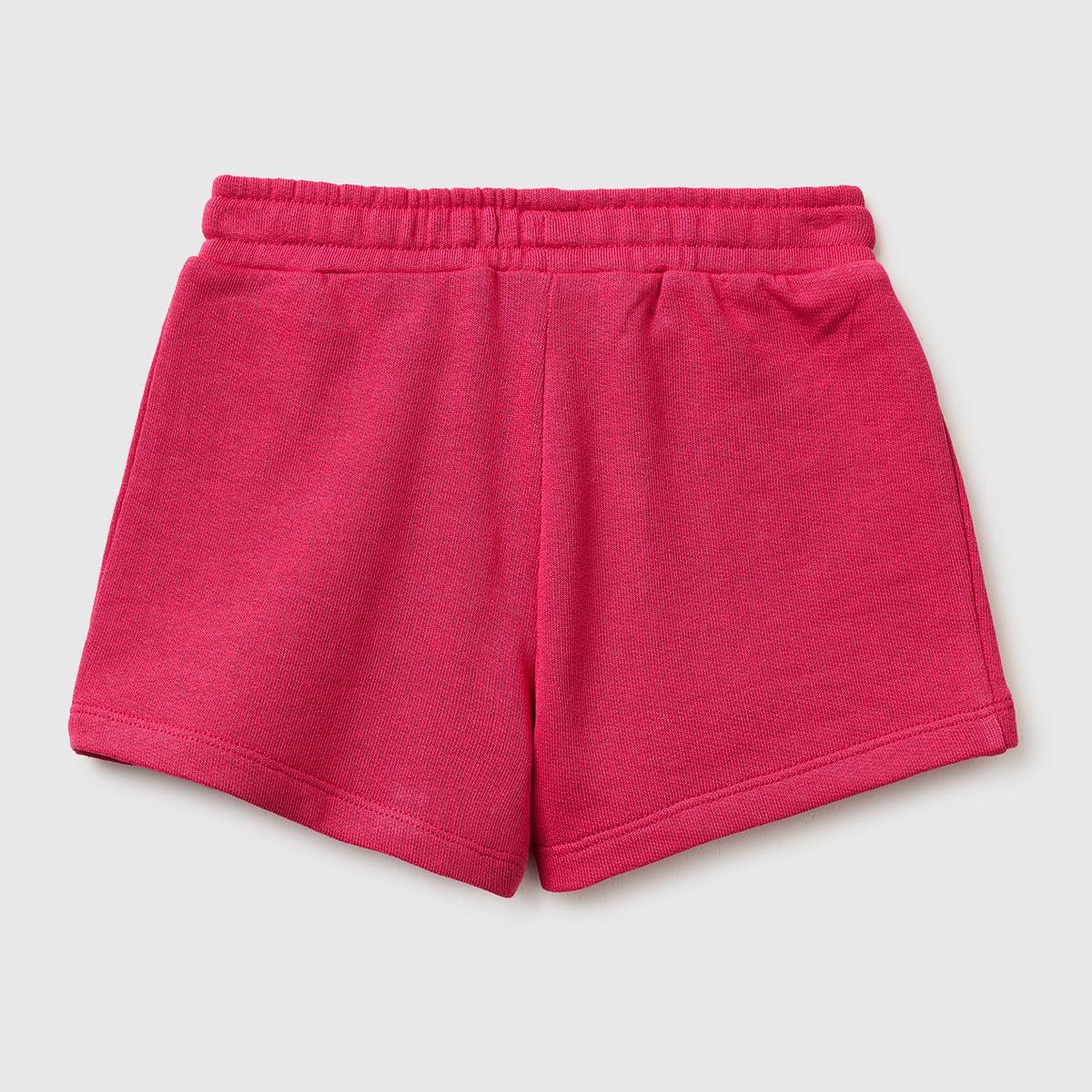 Kız Çocuk Koyu Pembe Logo İşlemeli Beli İpli Şort