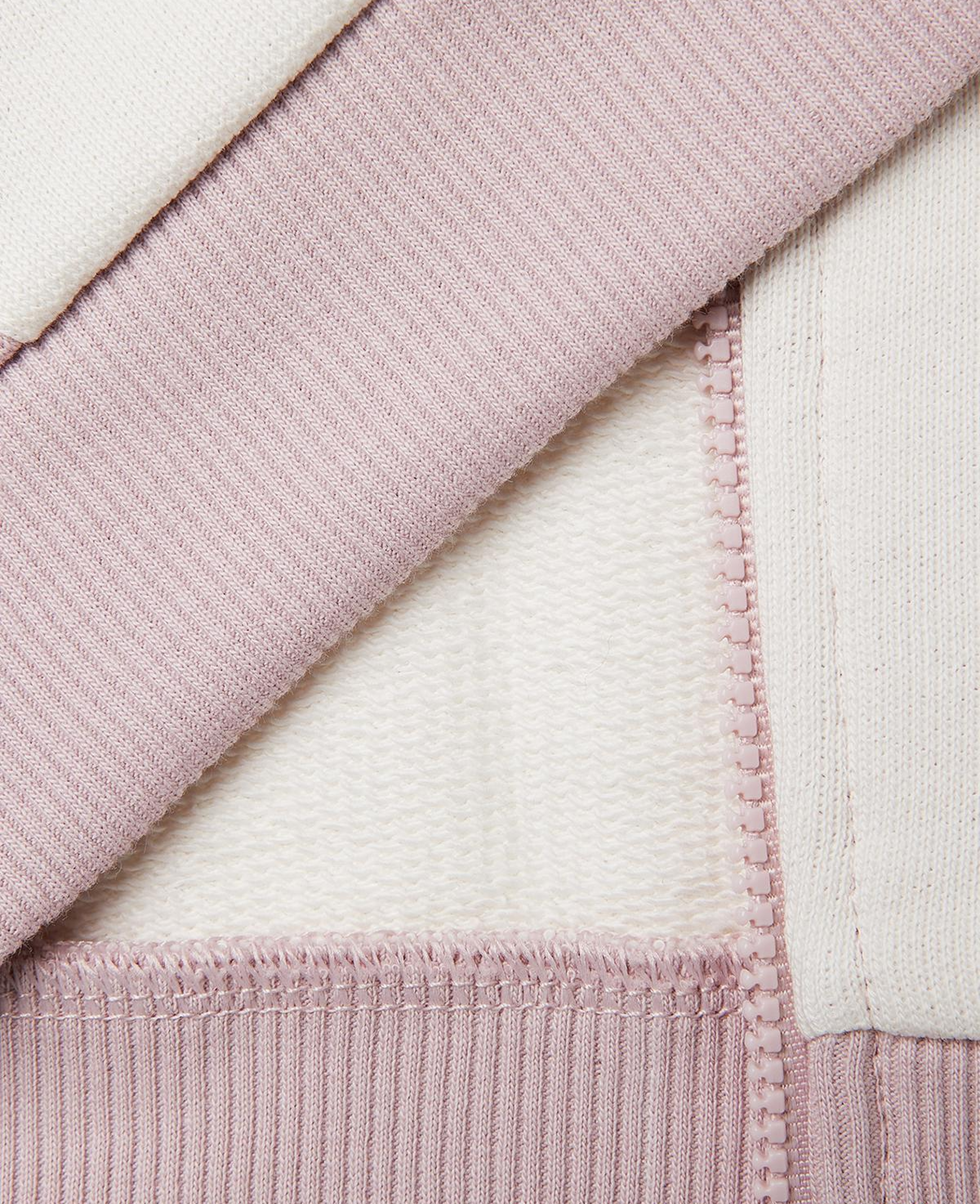 Kız Çocuk Gül Kurusu Simli Grafik Baskılı Logolu Cepli Fermuarlı Sweatshirt