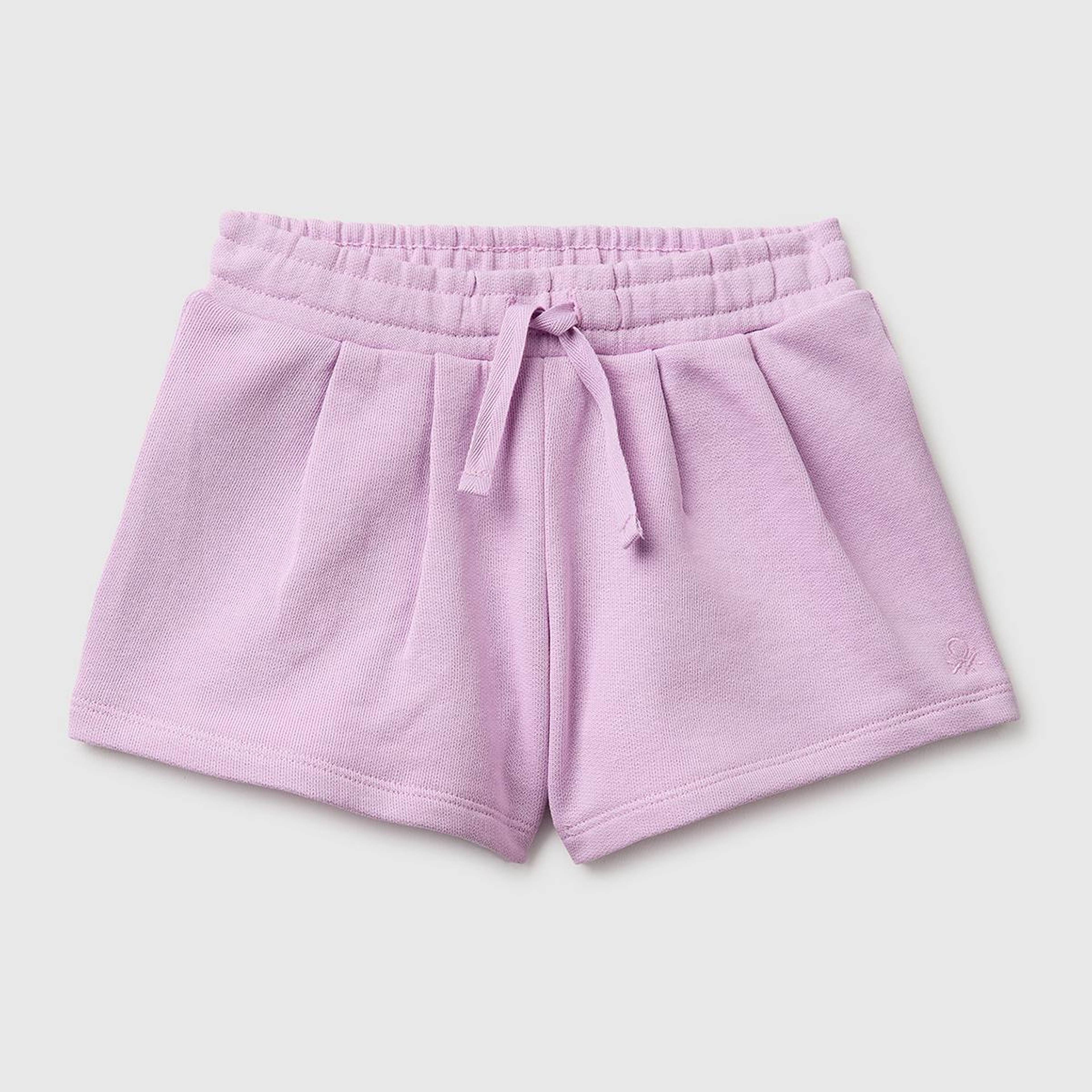 Kız Çocuk Pembe Logo İşlemeli Beli İpli Şort