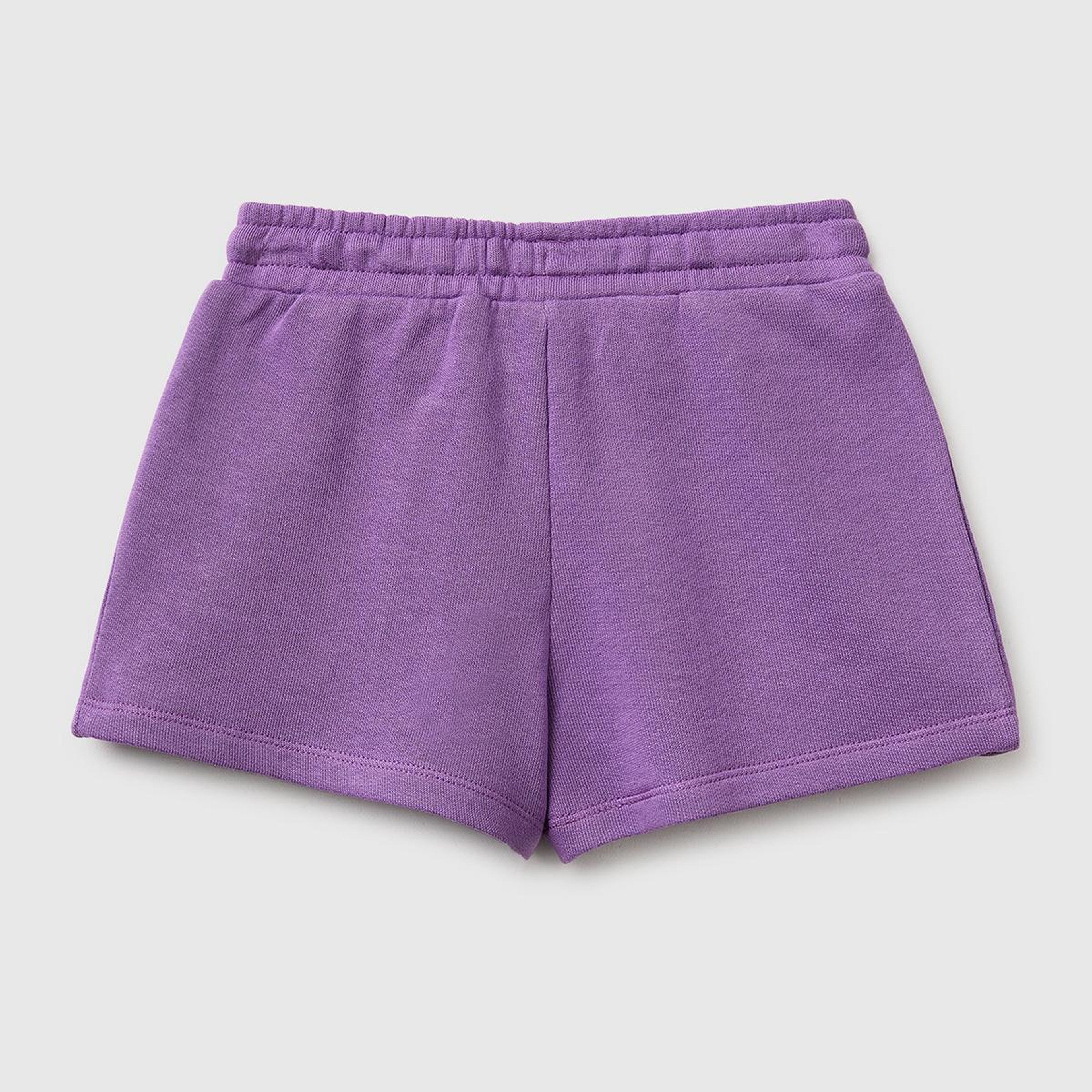 Kız Çocuk Mor Logo İşlemeli Beli İpli Şort