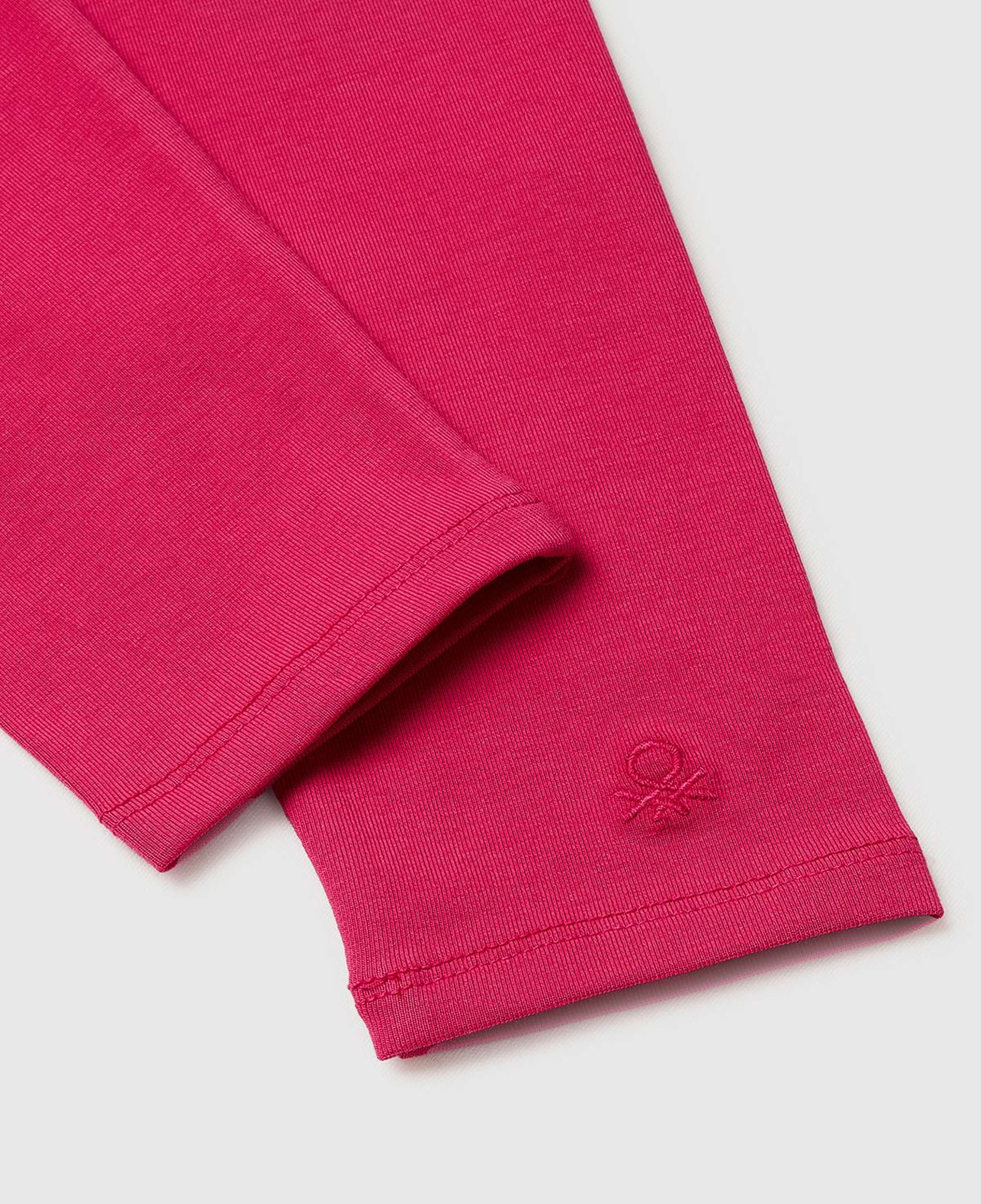 Kız Çocuk Koyu Pembe Logo İşlemeli Tayt