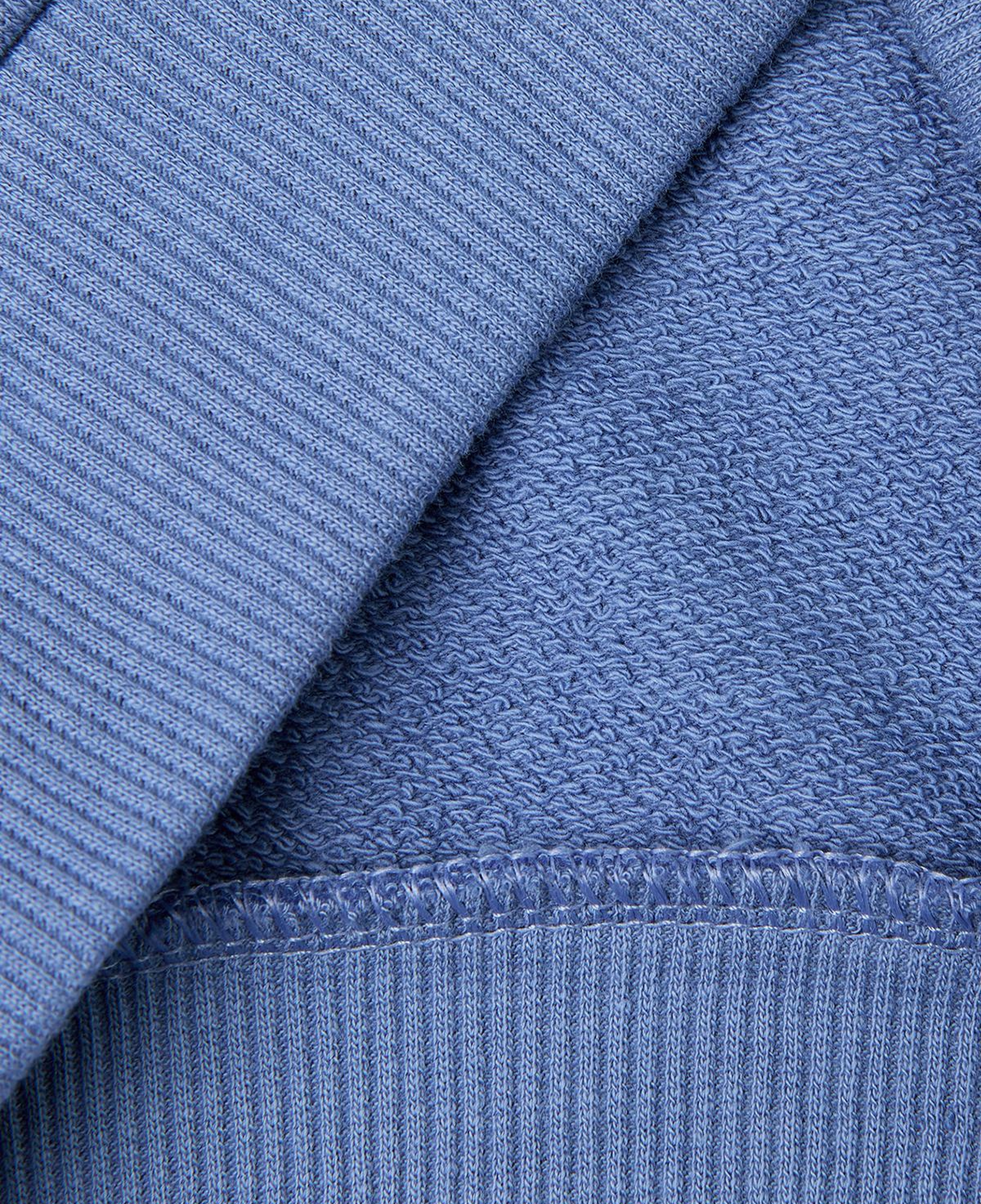 Erkek Çocuk Havacı Mavi Önü Baskılı Rahat Kalıp Bisiklet Yaka Sweatshirt