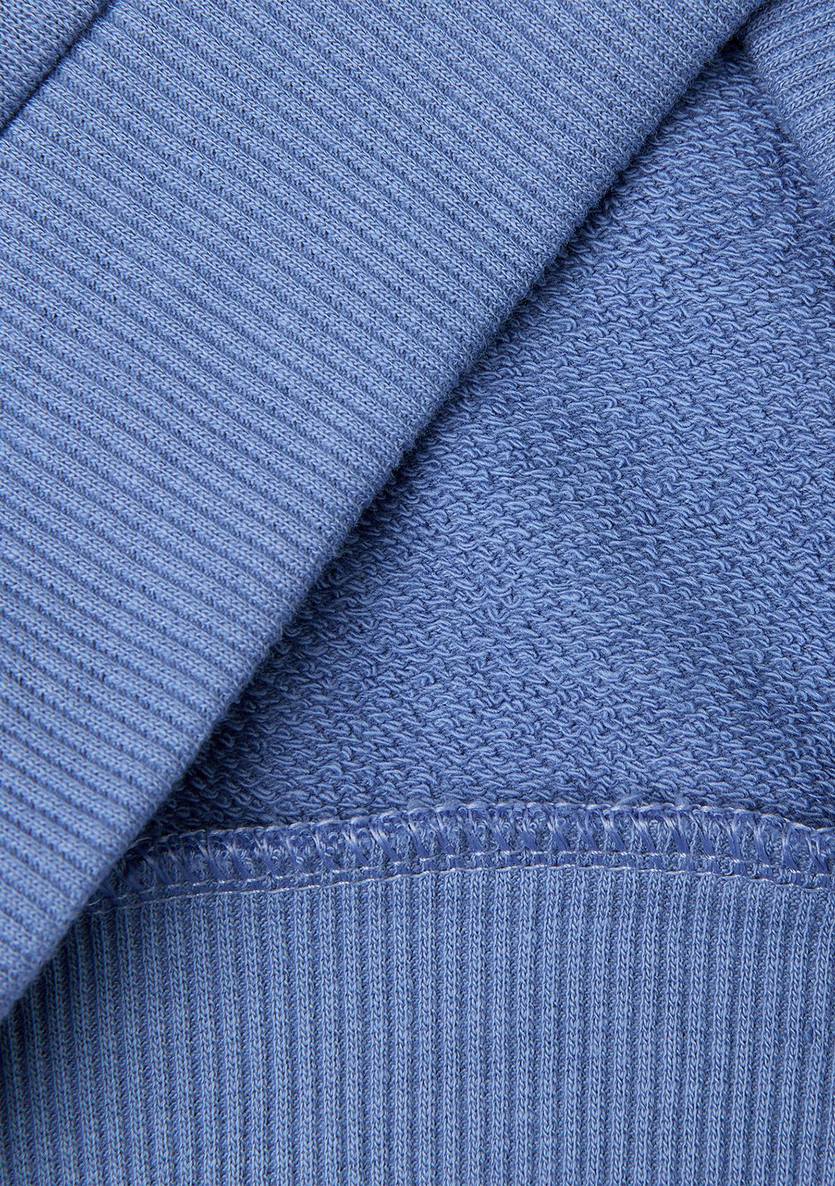 Erkek Çocuk Havacı Mavi Önü Baskılı Rahat Kalıp Bisiklet Yaka Sweatshirt