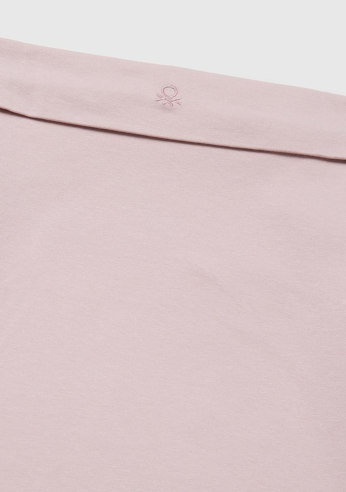 Kız Çocuk Gül Kurusu Arkası Logo İşlemeli Raglan Kollu Kayık Yaka T-Shirt