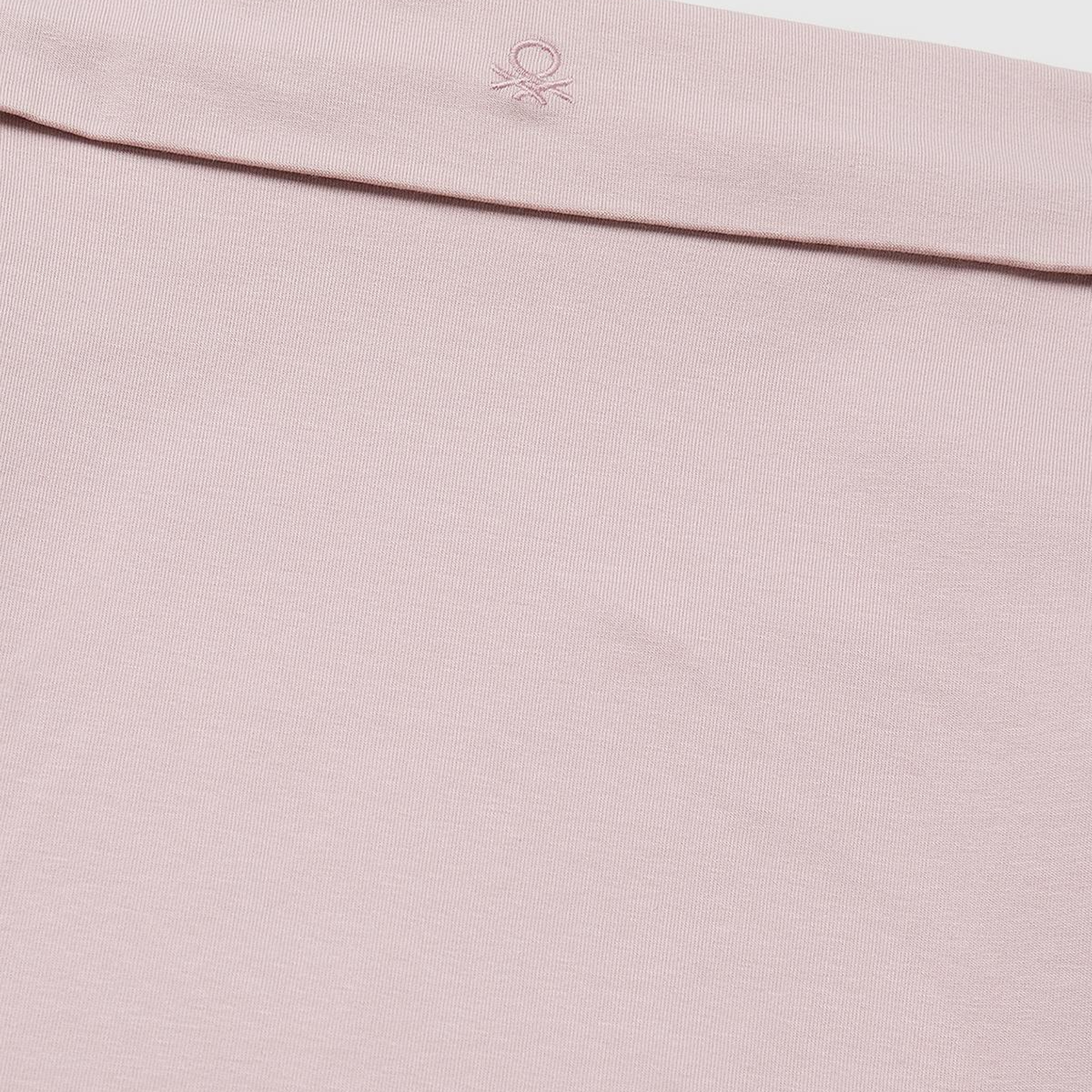 Kız Çocuk Gül Kurusu Arkası Logo İşlemeli Raglan Kollu Kayık Yaka T-Shirt