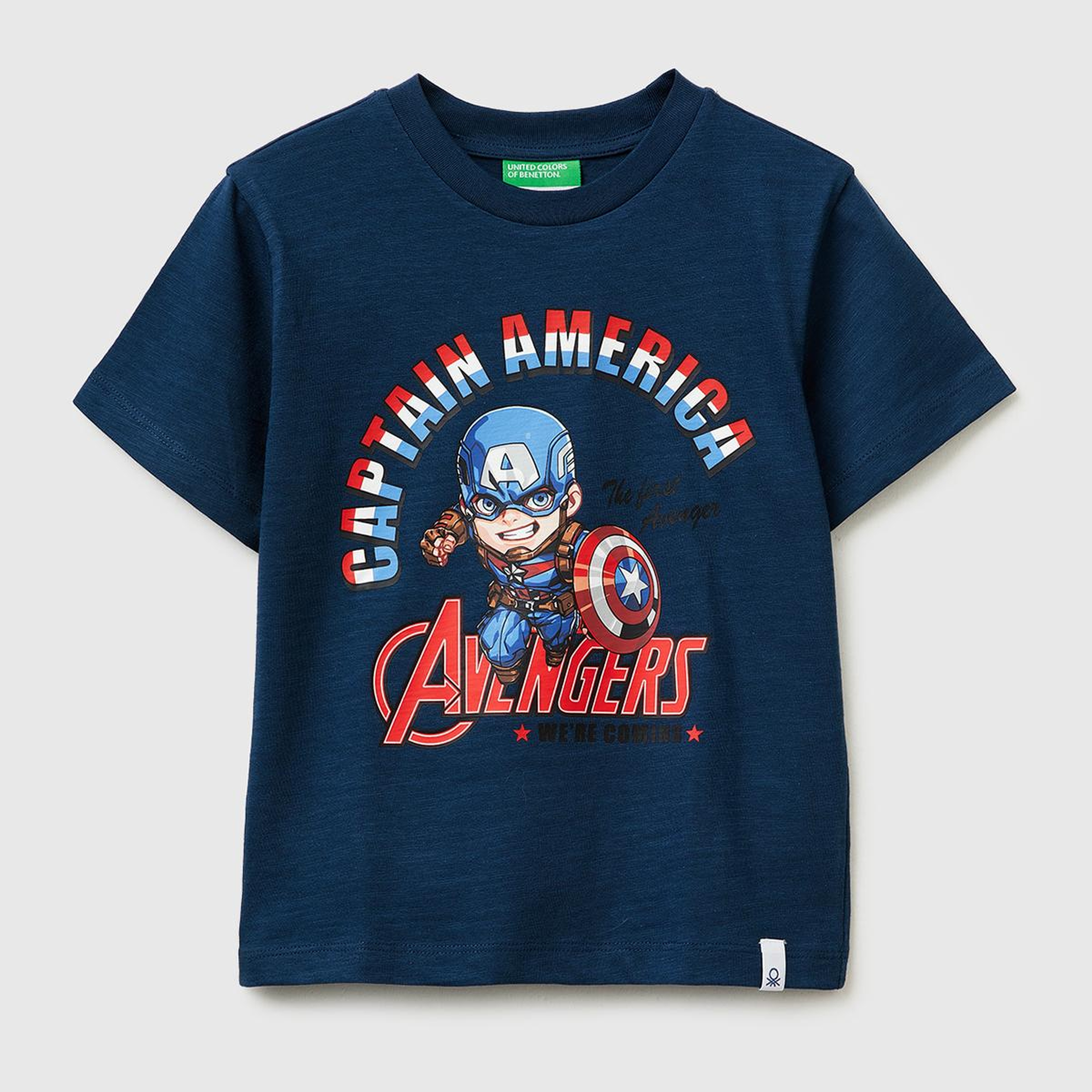 Erkek Çocuk Koyu Lacivert Hulk Baskılı Bisiklet Yaka T-Shirt