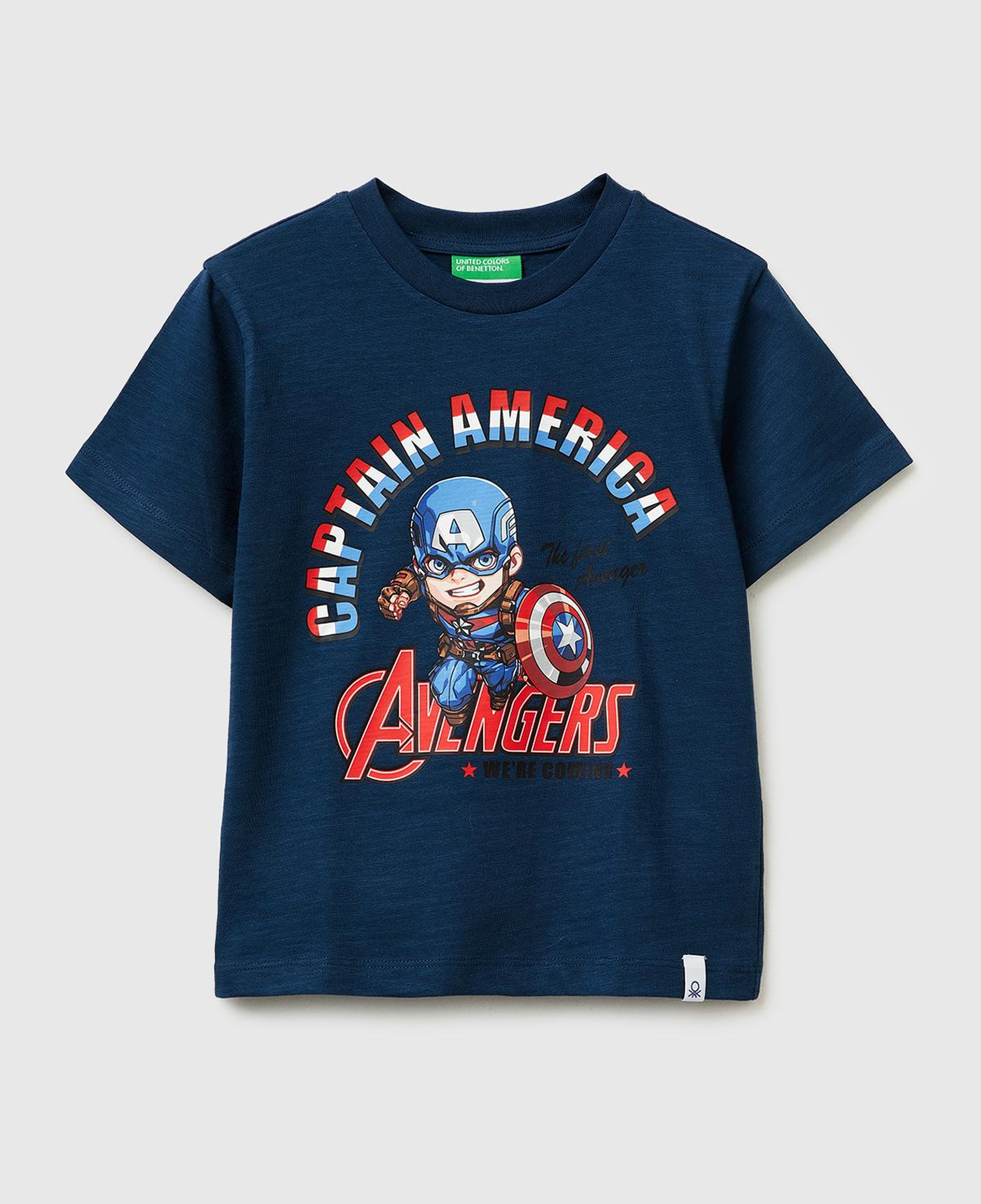 Erkek Çocuk Koyu Lacivert Hulk Baskılı Bisiklet Yaka T-Shirt