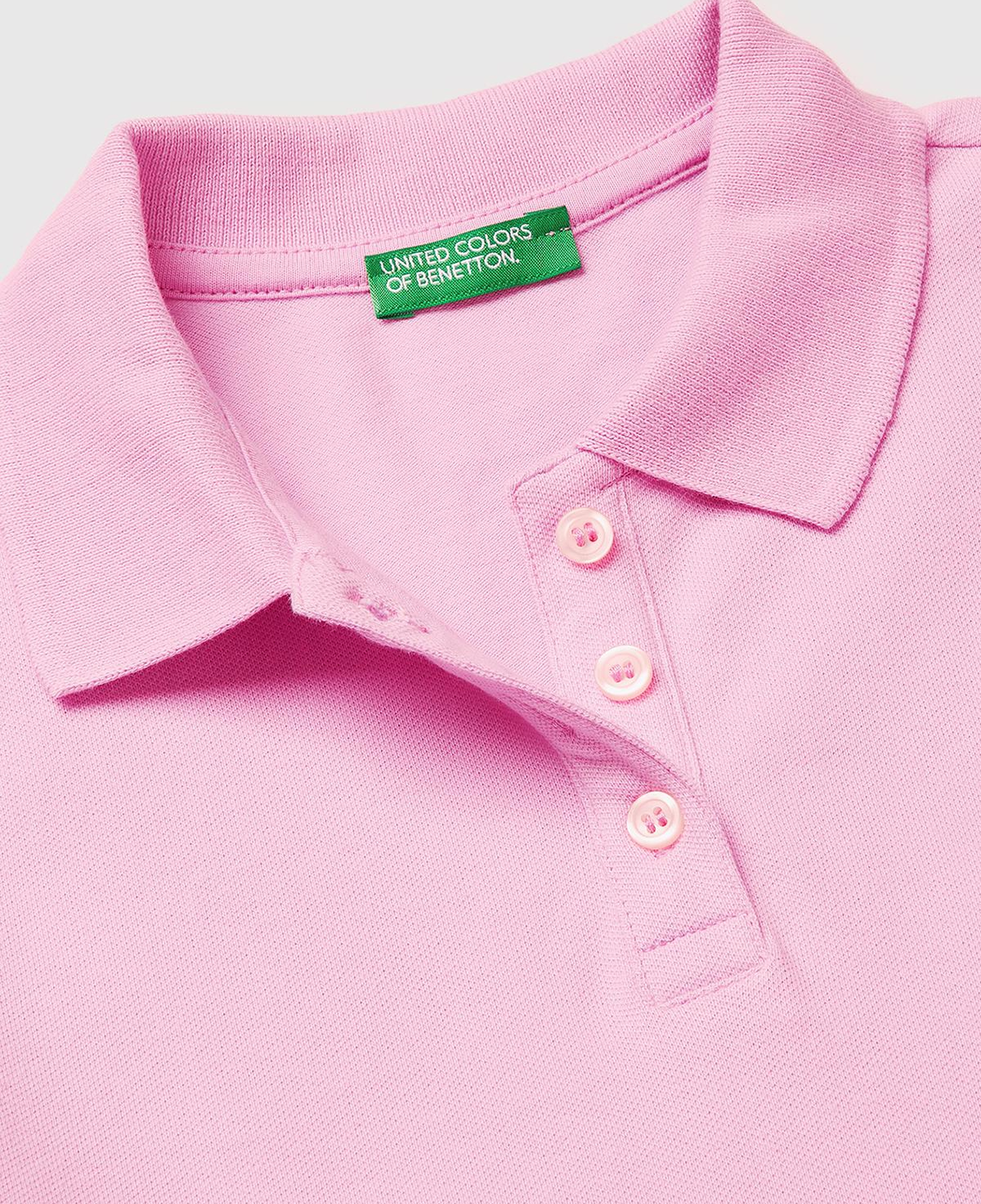 Kız Çocuk Pembe Logolu Pike Polo T-Shirt